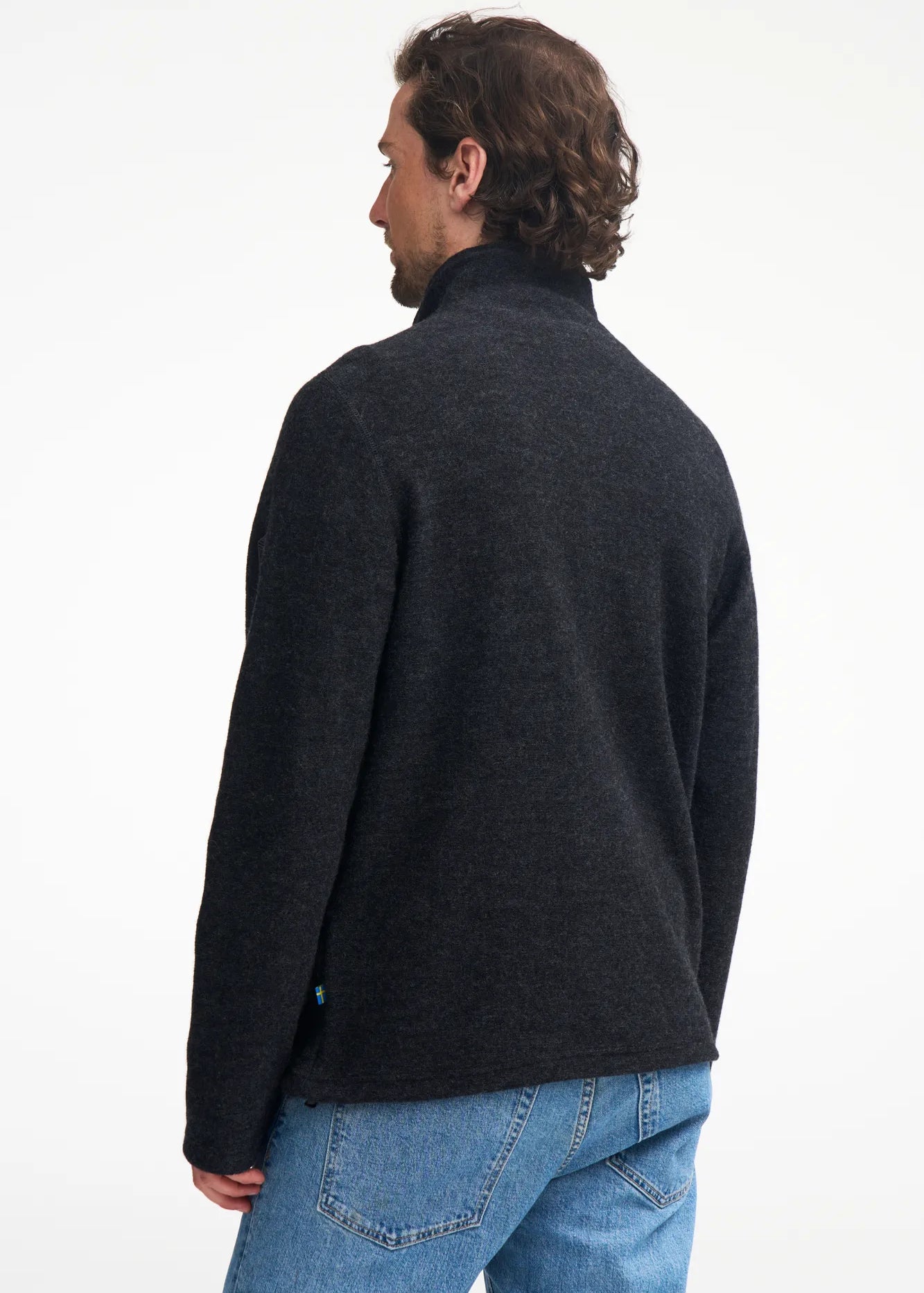 BRUNO FULL ZIP, 60% FILTAD ULL, 40% LYOCELL — BLACK - Ivanhoe of Sweden