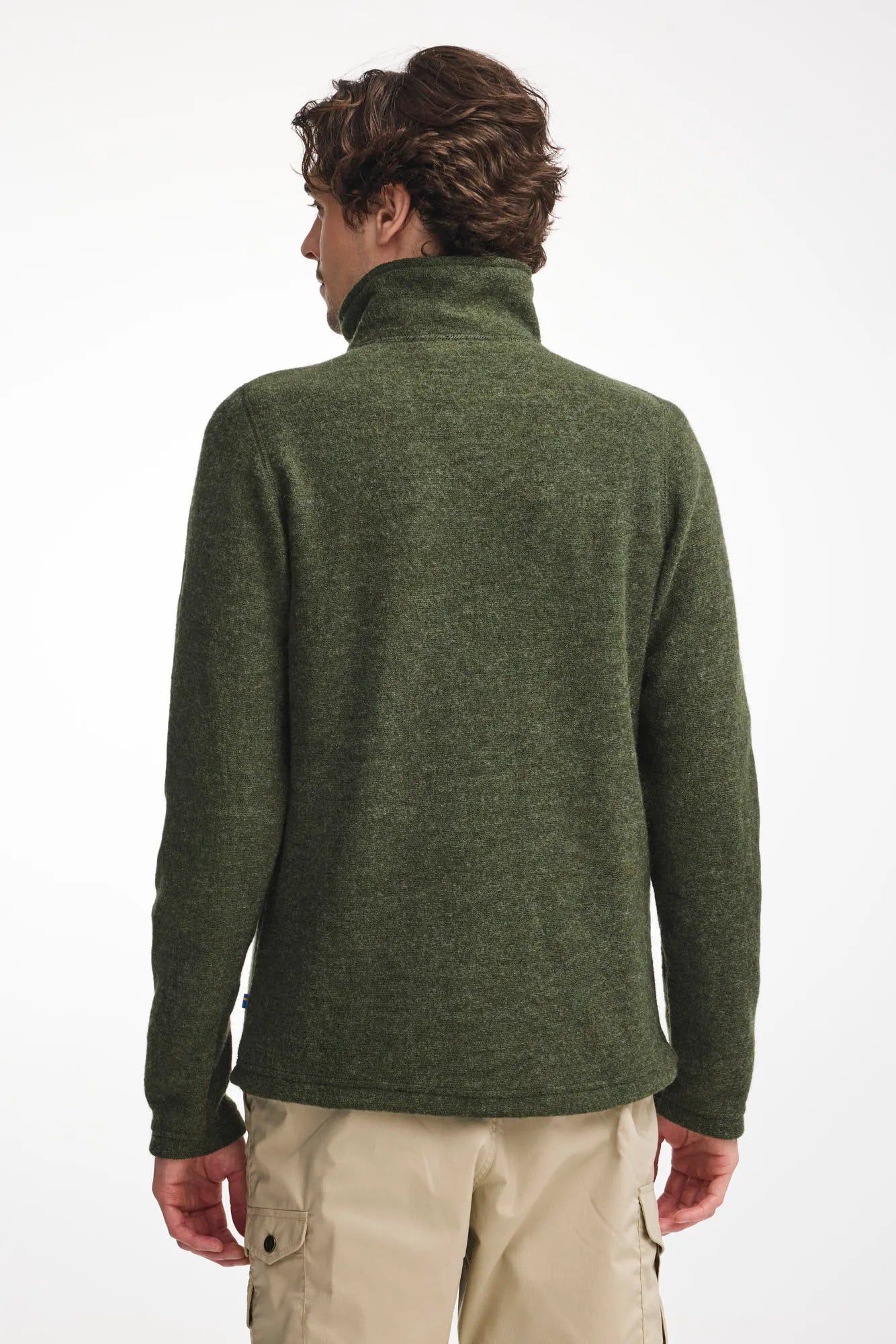 BRUNO FULL ZIP, 60% FILTAD ULL, 40% LYOCELL — LODEN GREEN - Ivanhoe of Sweden