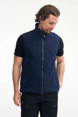 KURRE VEST, 60% BOILED WOOL, 40% LYCOCELL — LIGHT NAVY