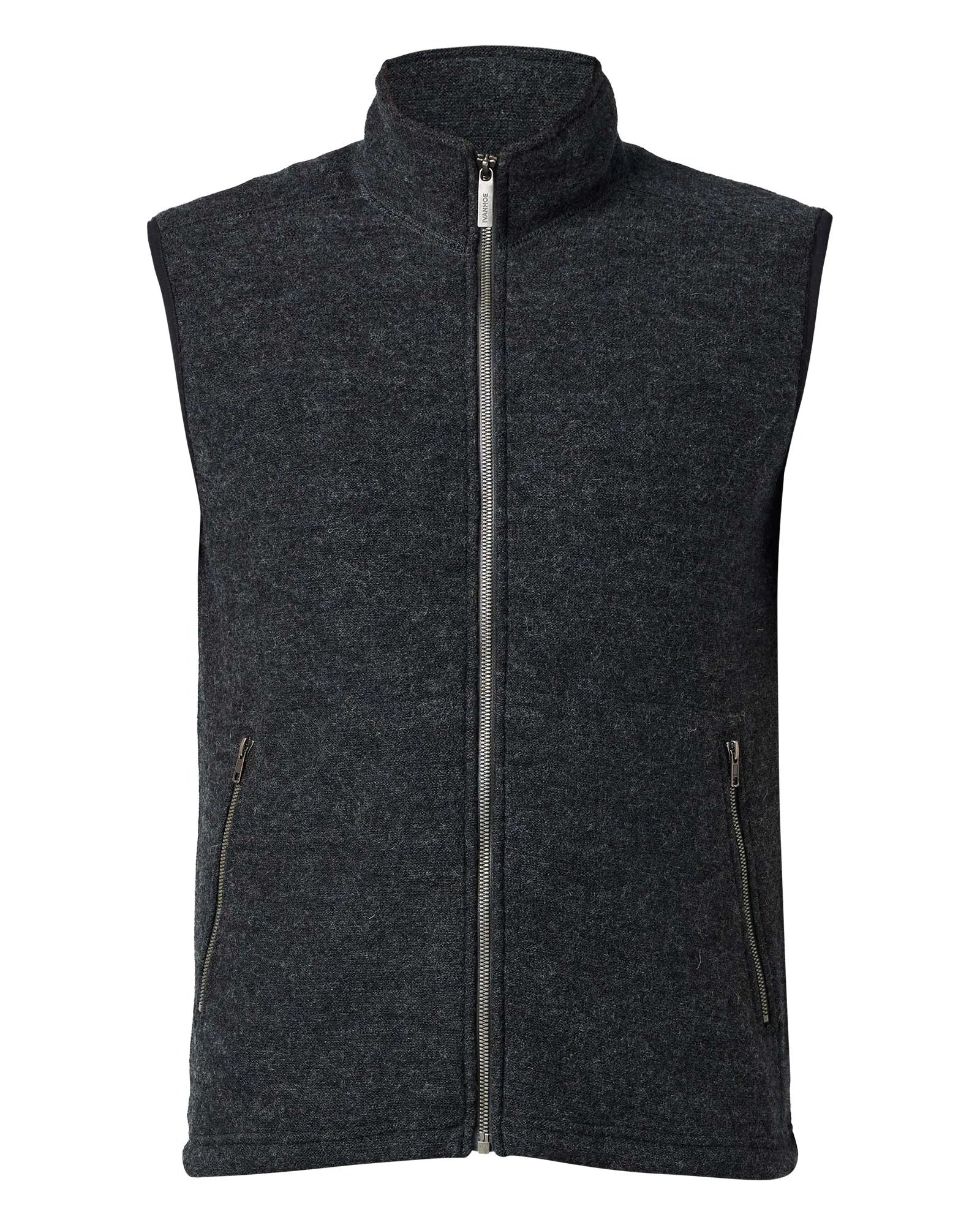 KURRE VEST, 60% FILTAD ULL, 40% LYOCELL — GRAPHITE MARL - Ivanhoe of Sweden