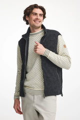 KURRE VEST, 60% FILTAD ULL, 40% LYOCELL   — GRAPHITE MARL