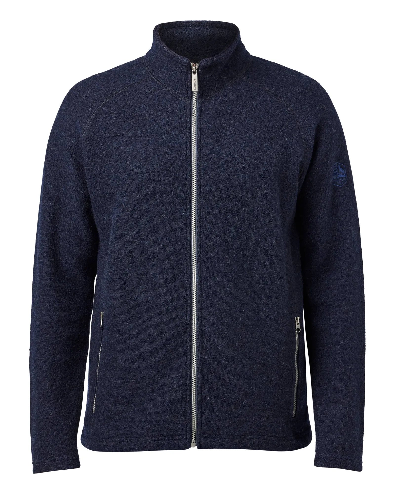 DANNY FULL ZIP, 100% FILTAD ULL — LIGHT NAVY - Ivanhoe of Sweden