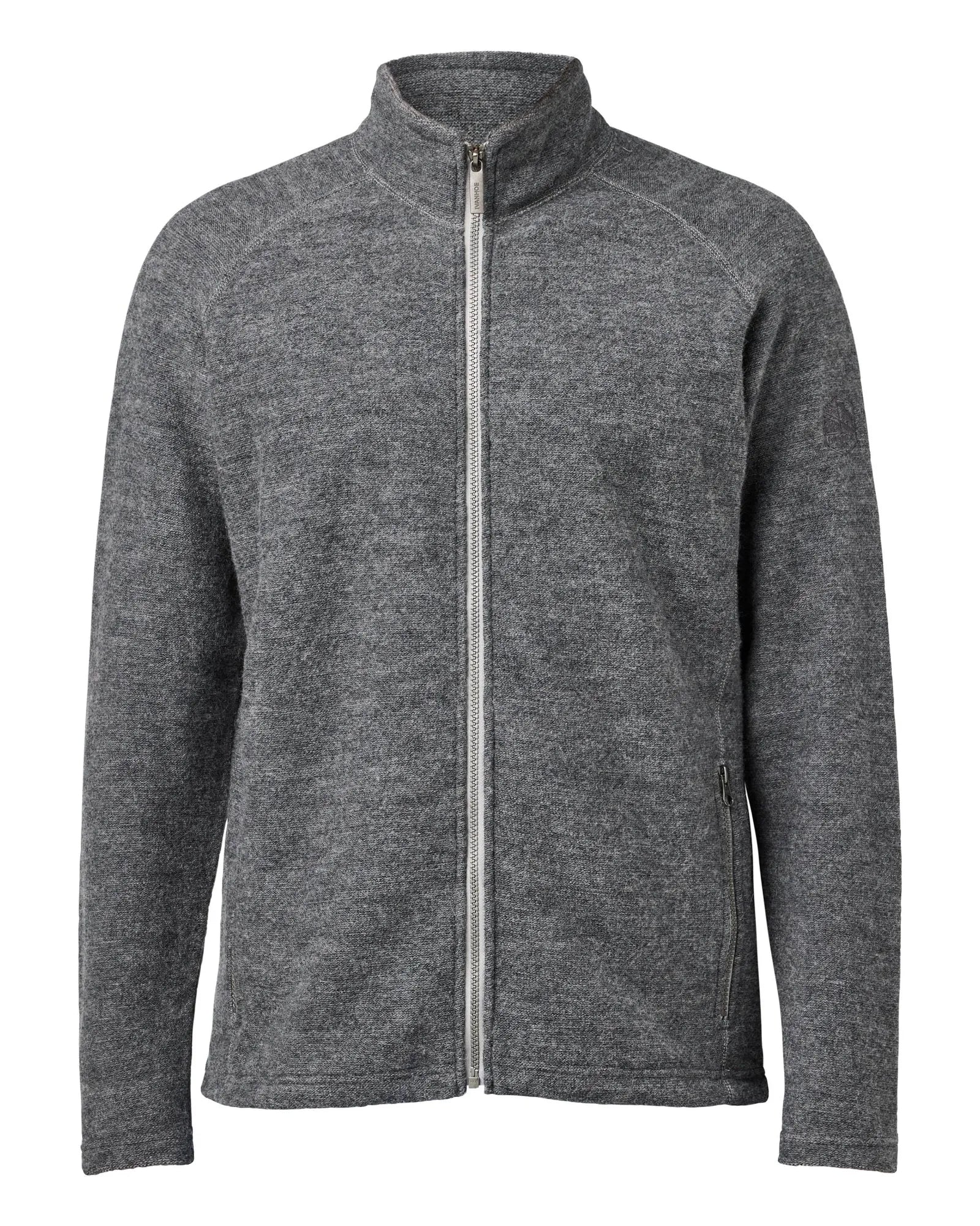 DANNY FULL ZIP, 100% FILTAD ULL — GREY - Ivanhoe of Sweden