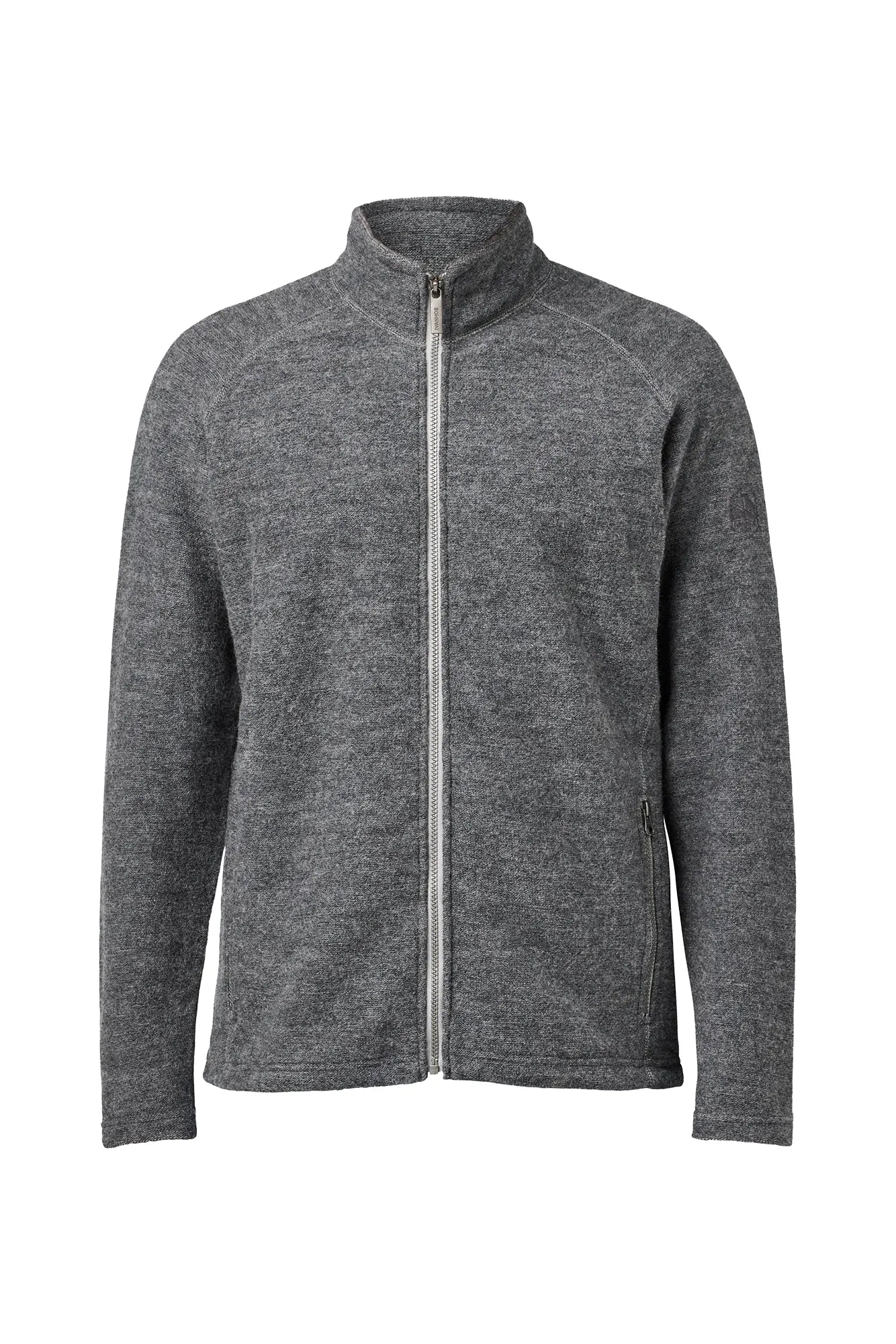 DANNY FULL ZIP, 100% FILTAD ULL — GREY - Ivanhoe of Sweden