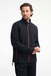 DANNY FULL ZIP, 100% FILTAD ULL — BLACK - Ivanhoe of Sweden