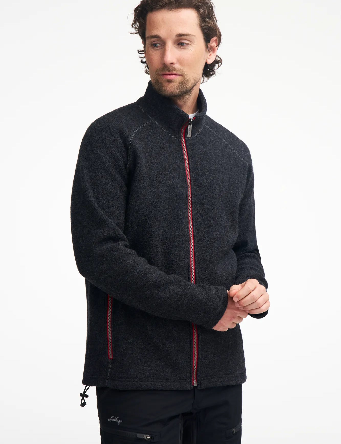 DANNY FULL ZIP, 100% FILTAD ULL — GREY - Ivanhoe of Sweden
