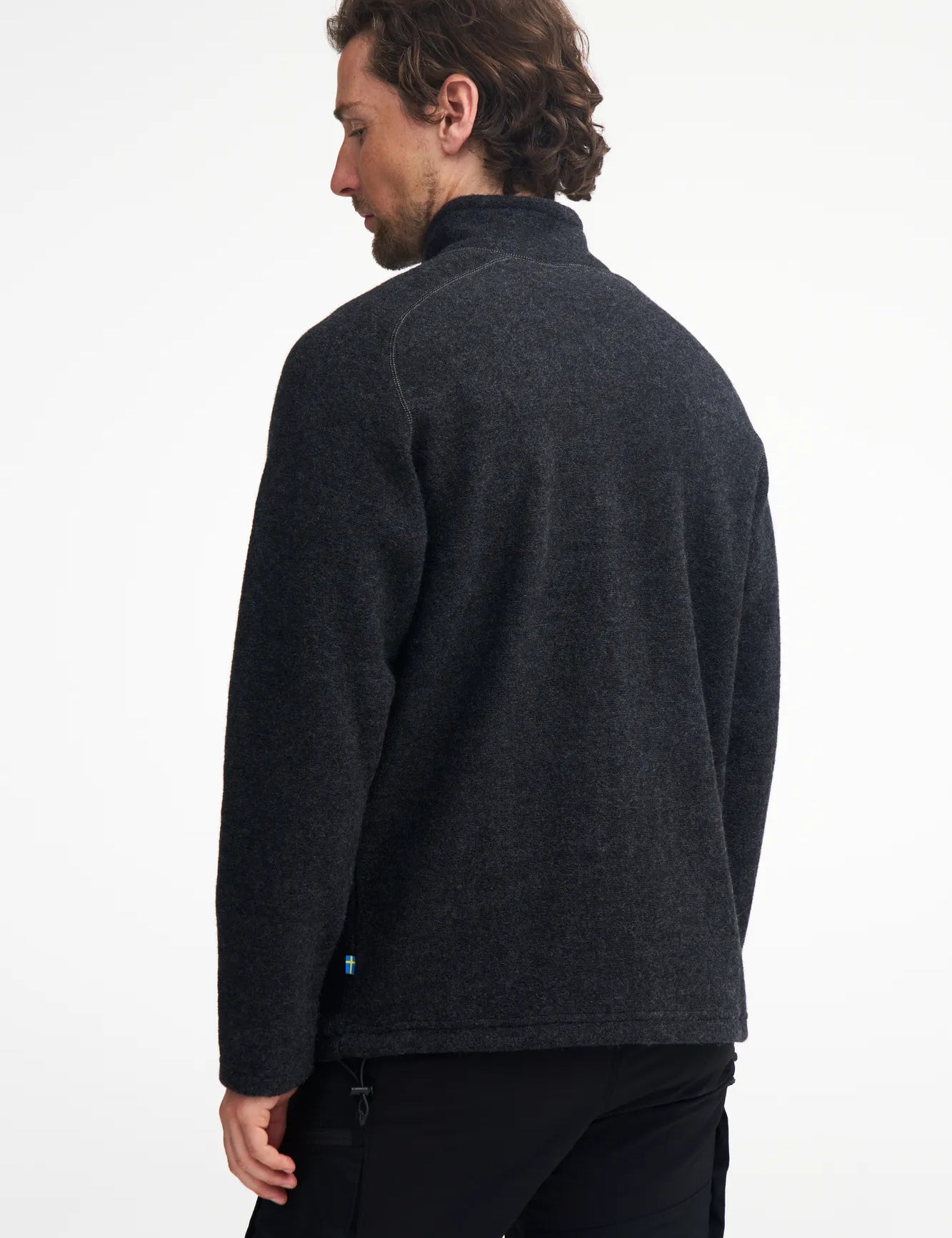 DANNY FULL ZIP, 100% FILTAD ULL — GRAPHITE MARL - Ivanhoe of Sweden