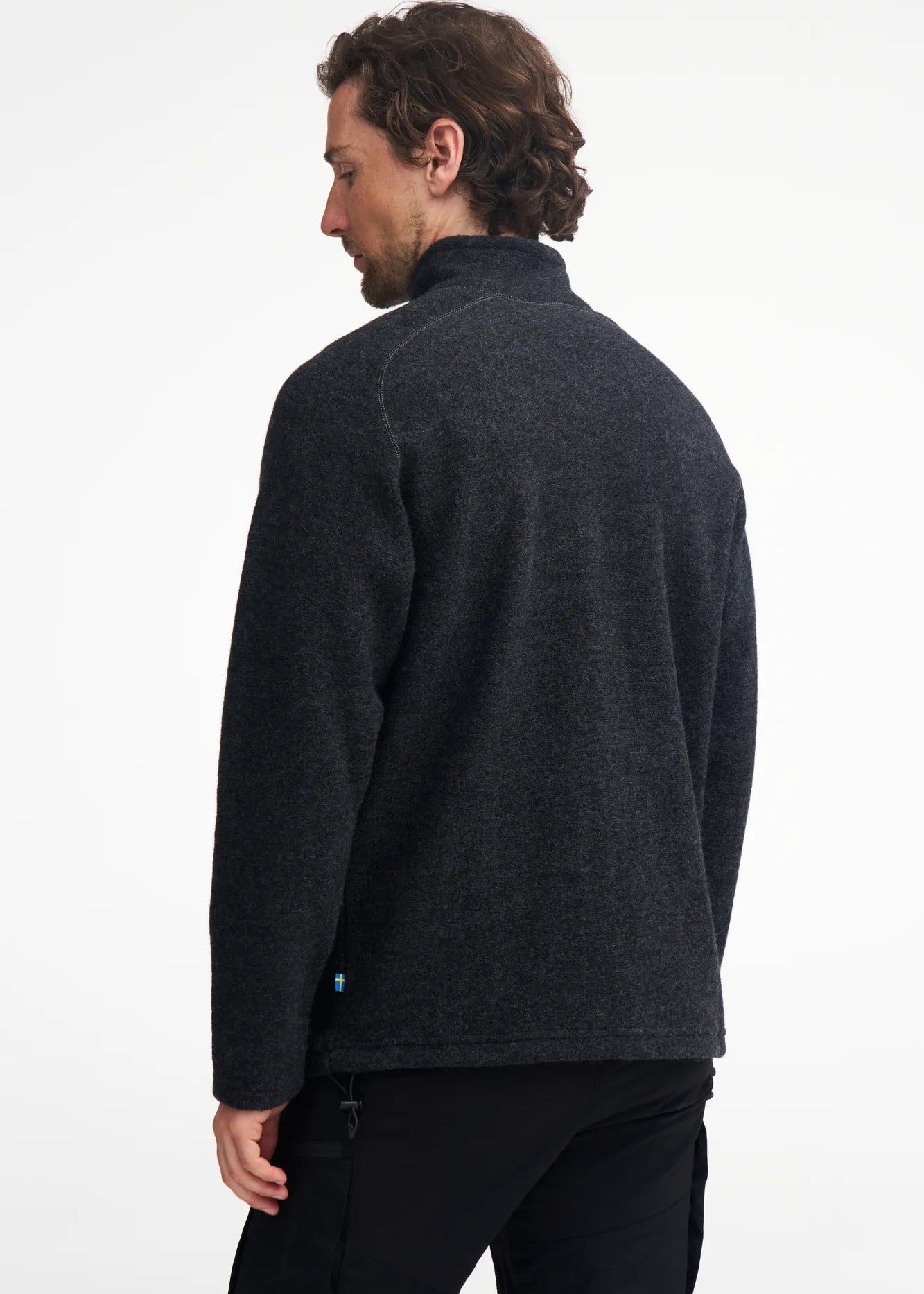 DANNY FULL ZIP, 100% FILTAD ULL — GRAPHITE MARL - Ivanhoe of Sweden
