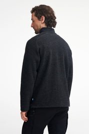 DANNY FULL ZIP, 100% FILTAD ULL — BLACK - Ivanhoe of Sweden