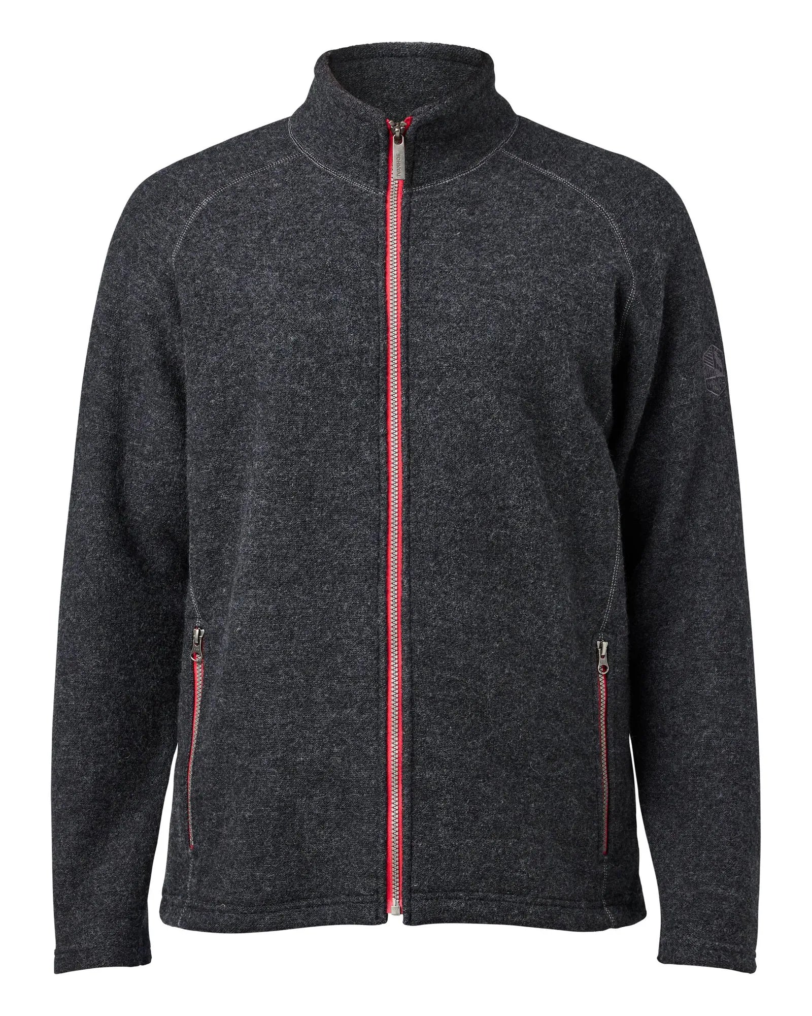 DANNY FULL ZIP, 100% FILTAD ULL — GRAPHITE MARL - Ivanhoe of Sweden