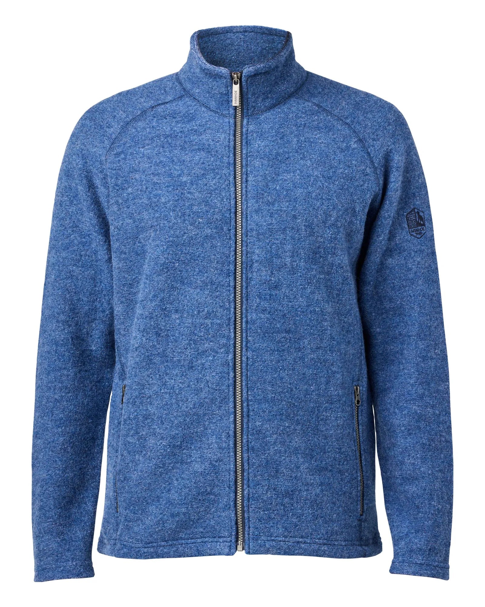 DANNY FULL ZIP, 100% FILTAD ULL — DENIM - Ivanhoe of Sweden