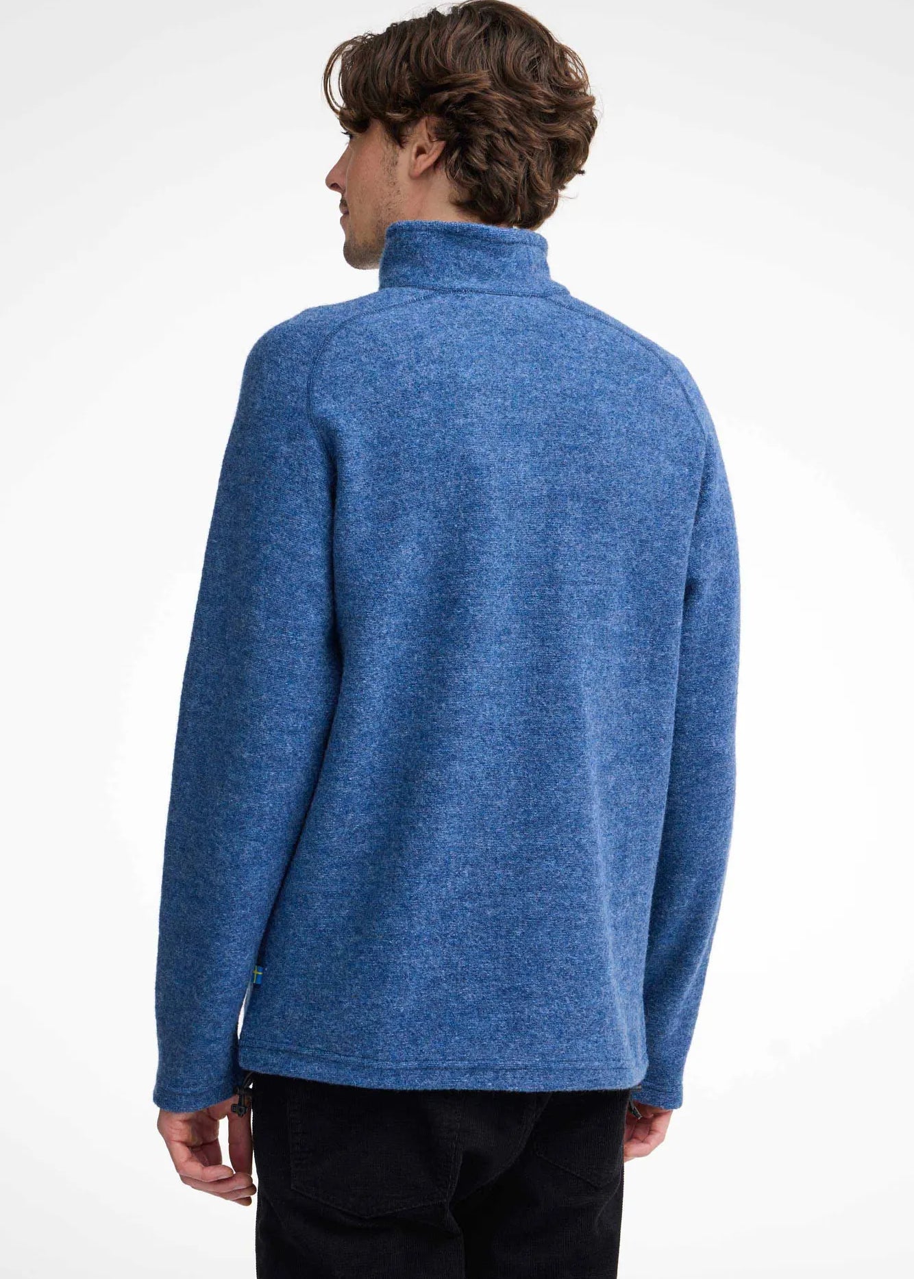 DANNY FULL ZIP, 100% FILTAD ULL — DENIM - Ivanhoe of Sweden