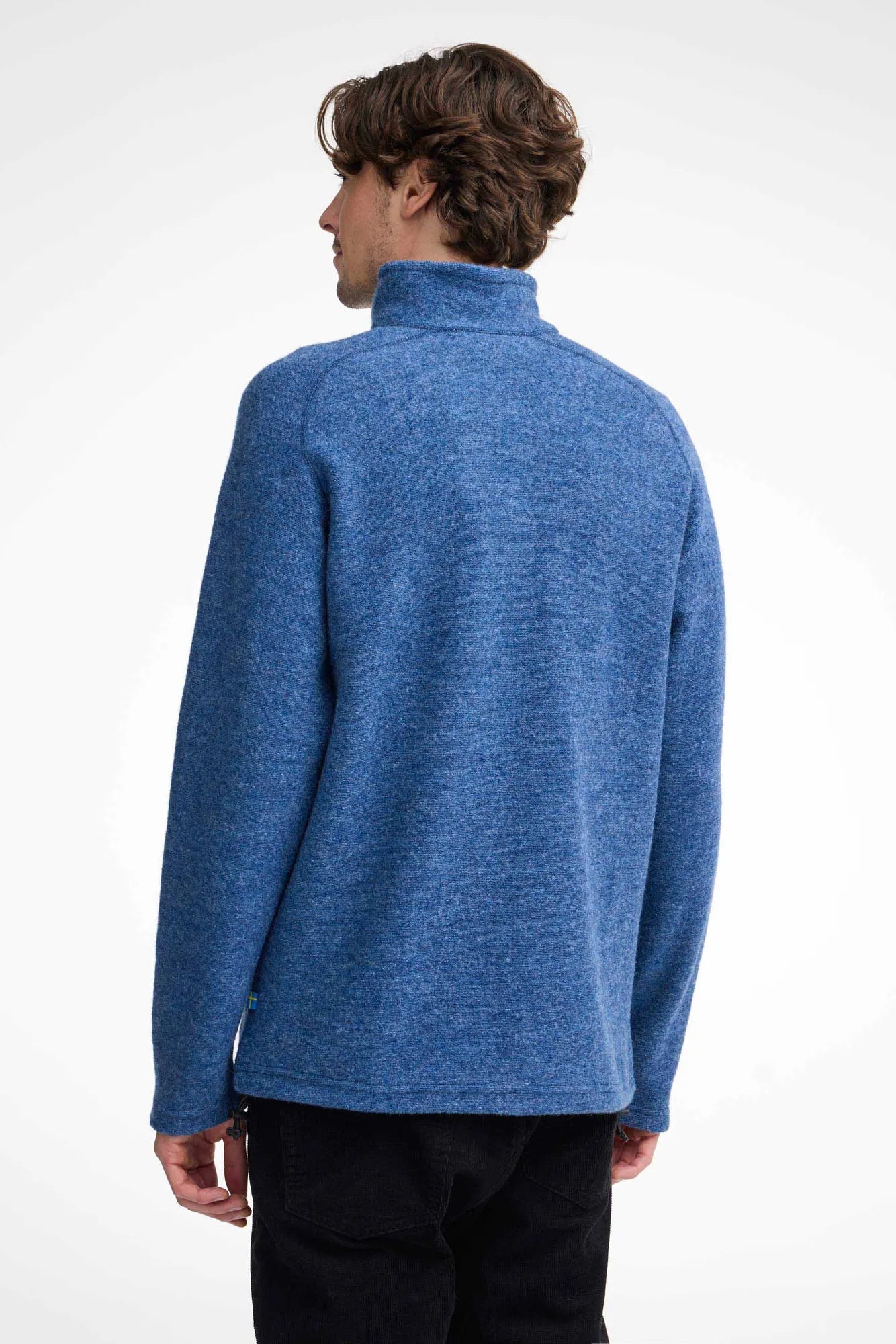 DANNY FULL ZIP, 100% FILTAD ULL — DENIM - Ivanhoe of Sweden