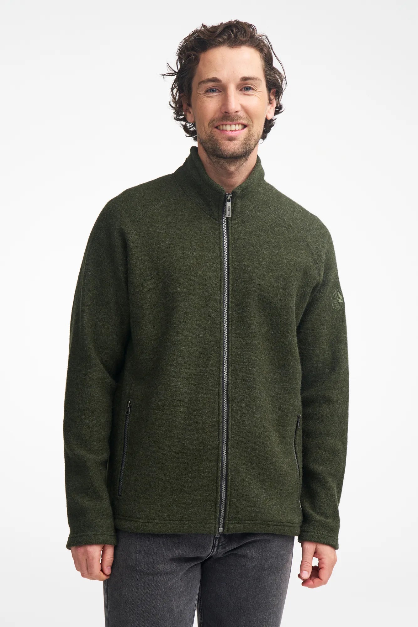 DANNY FULL ZIP, 100% FILTAD ULL — PEAT MOSS - Ivanhoe of Sweden