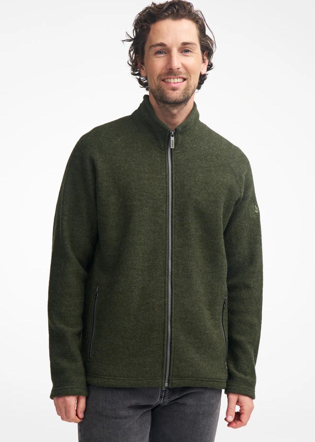DANNY FULL ZIP, 100% FILTAD ULL — PEAT MOSS - Ivanhoe of Sweden