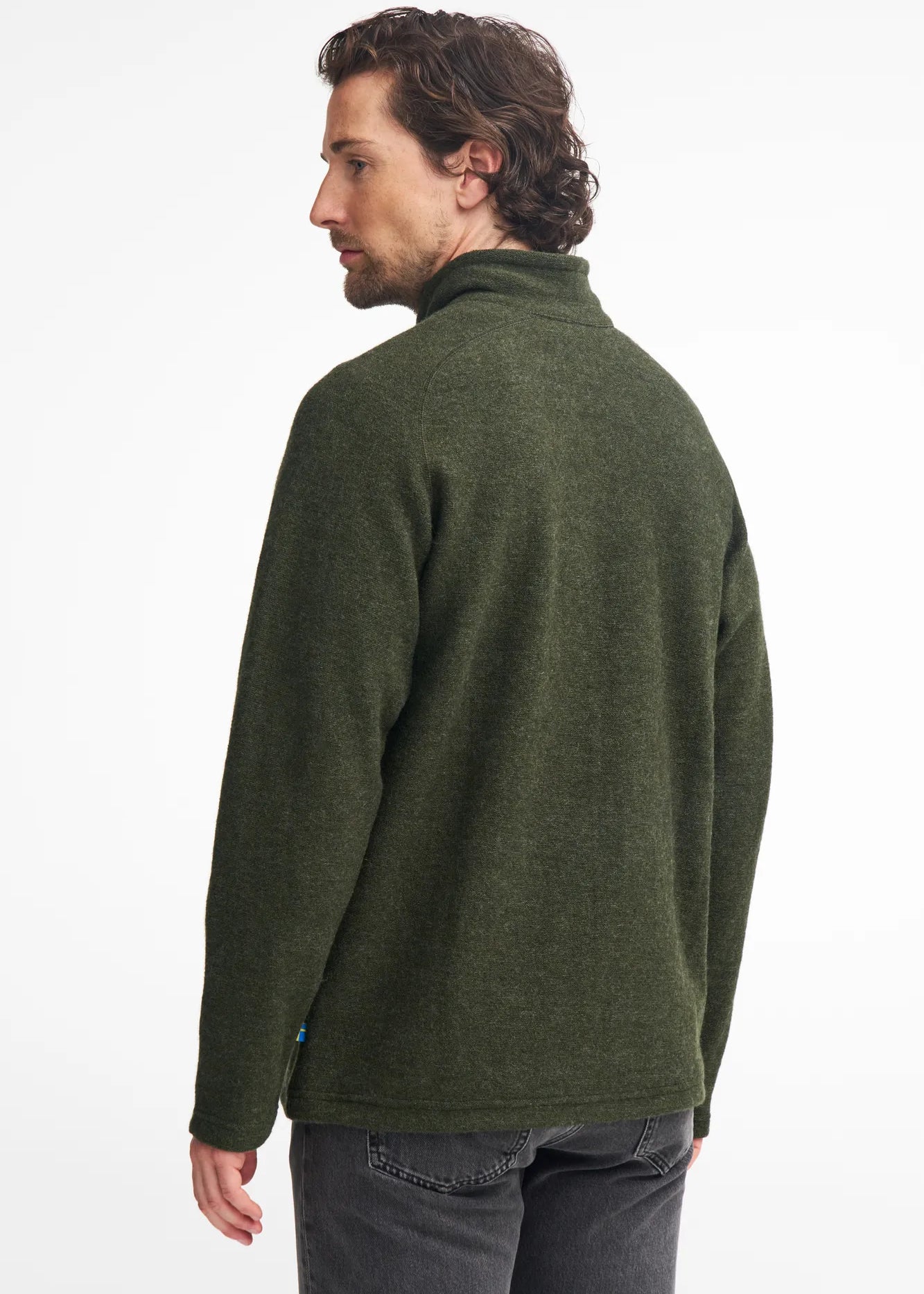 DANNY FULL ZIP, 100% FILTAD ULL — LODEN GREEN - Ivanhoe of Sweden