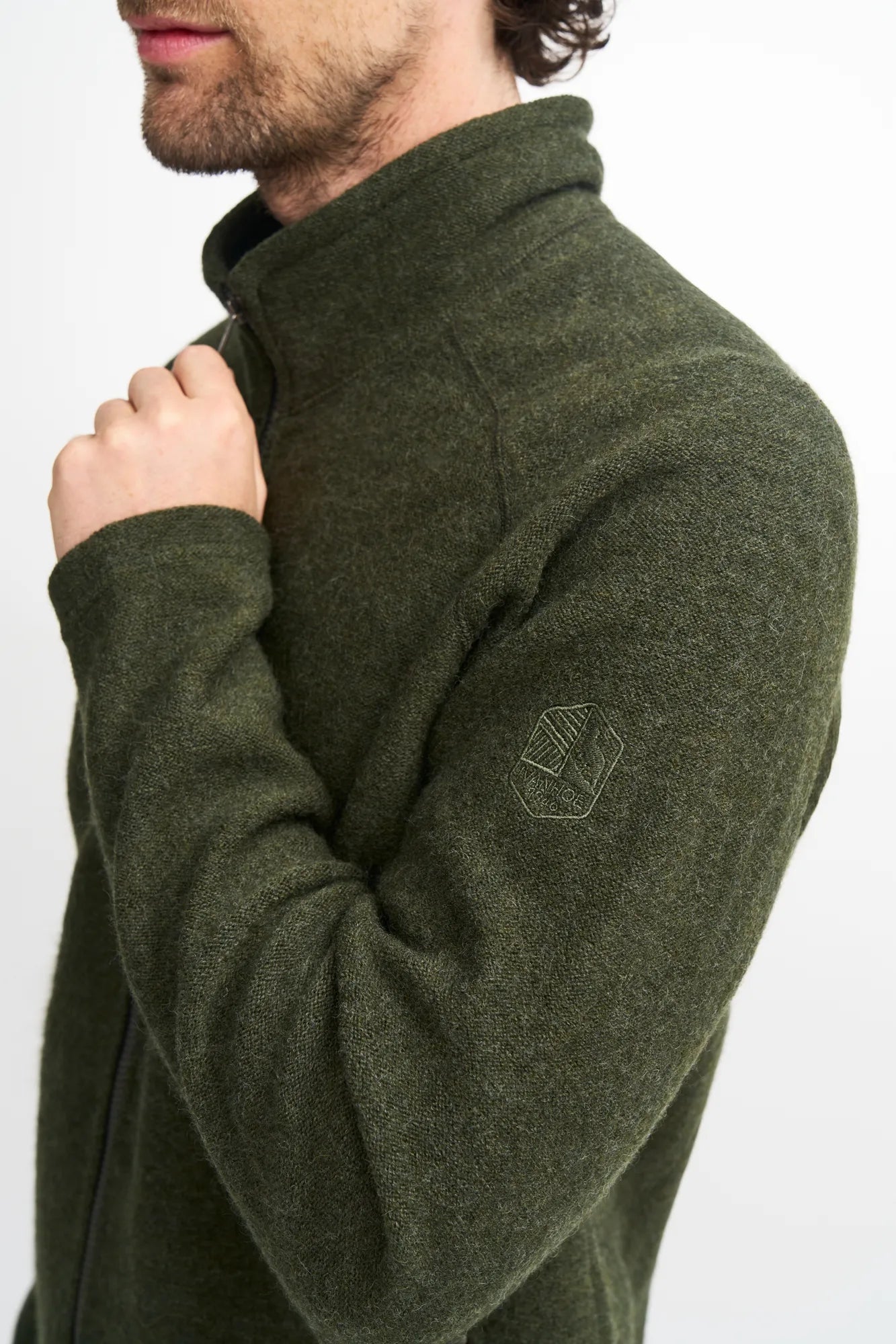 DANNY FULL ZIP, 100% FILTAD ULL — PEAT MOSS - Ivanhoe of Sweden