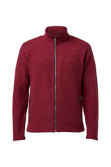 DANNY FULL ZIP, 100% FILTAD ULL  — DEEP RED