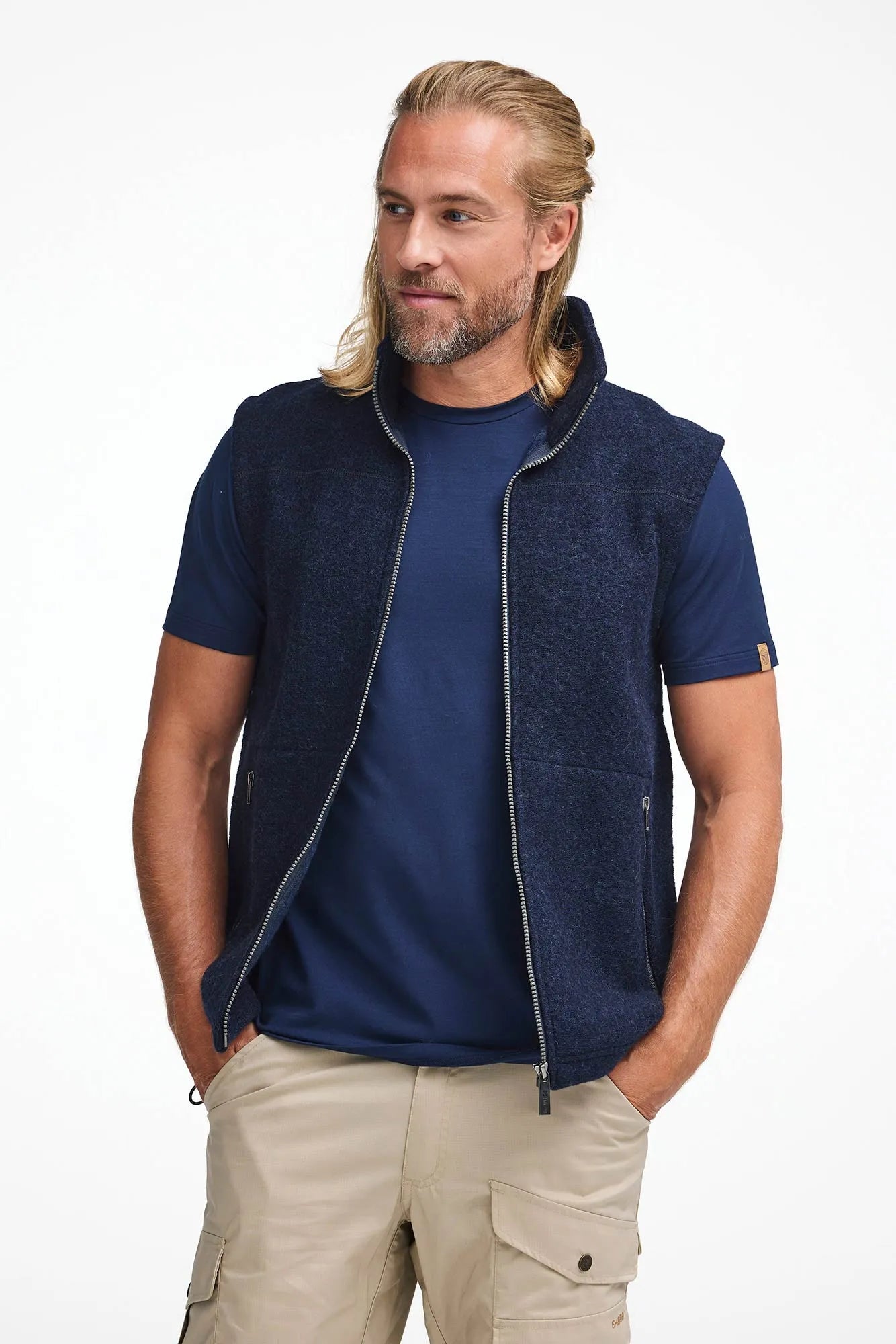 DANTE VEST, 100% FILTAD ULL — LIGHT NAVY - Ivanhoe of Sweden