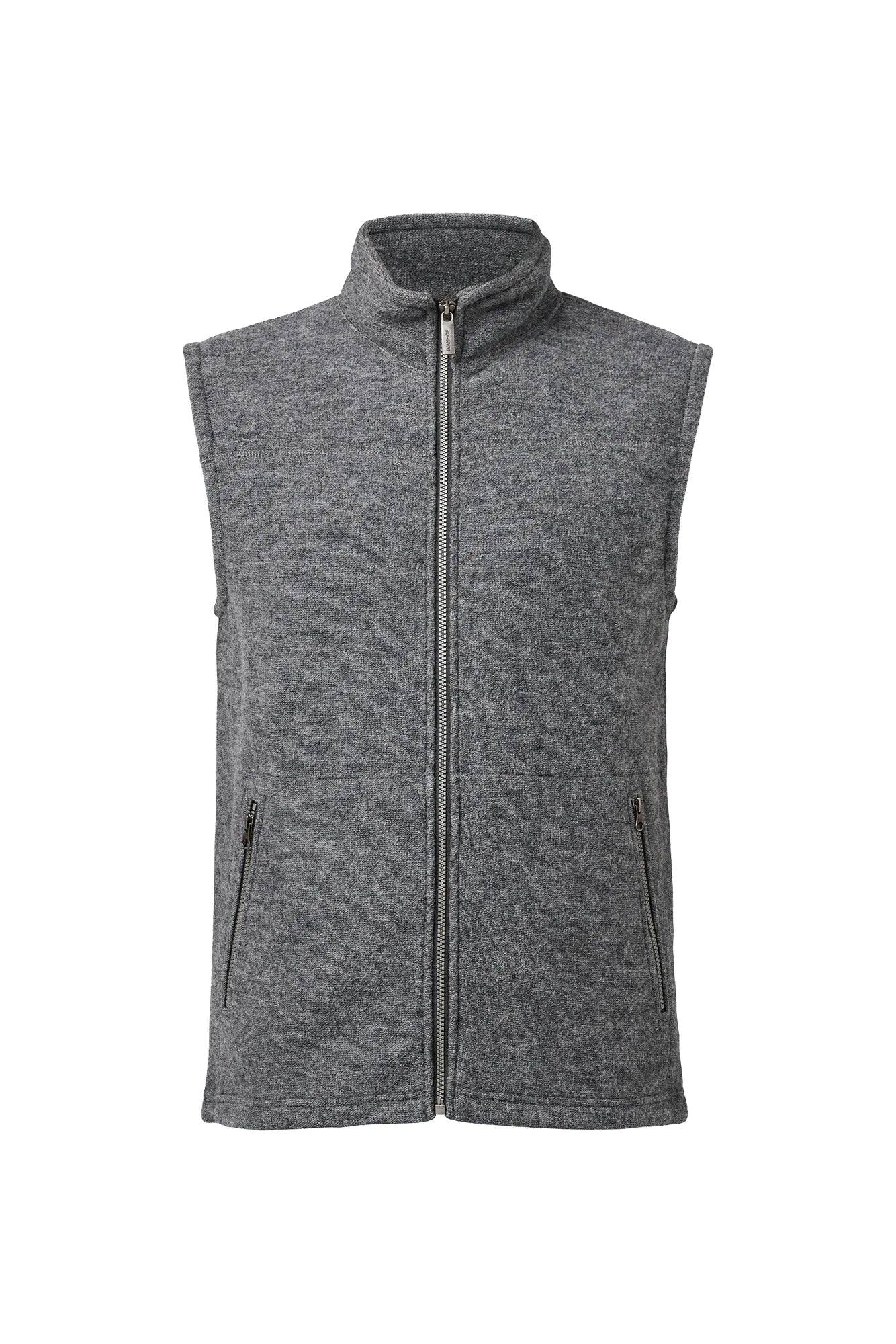 Närbild på filtad ull i Dante Vest grey