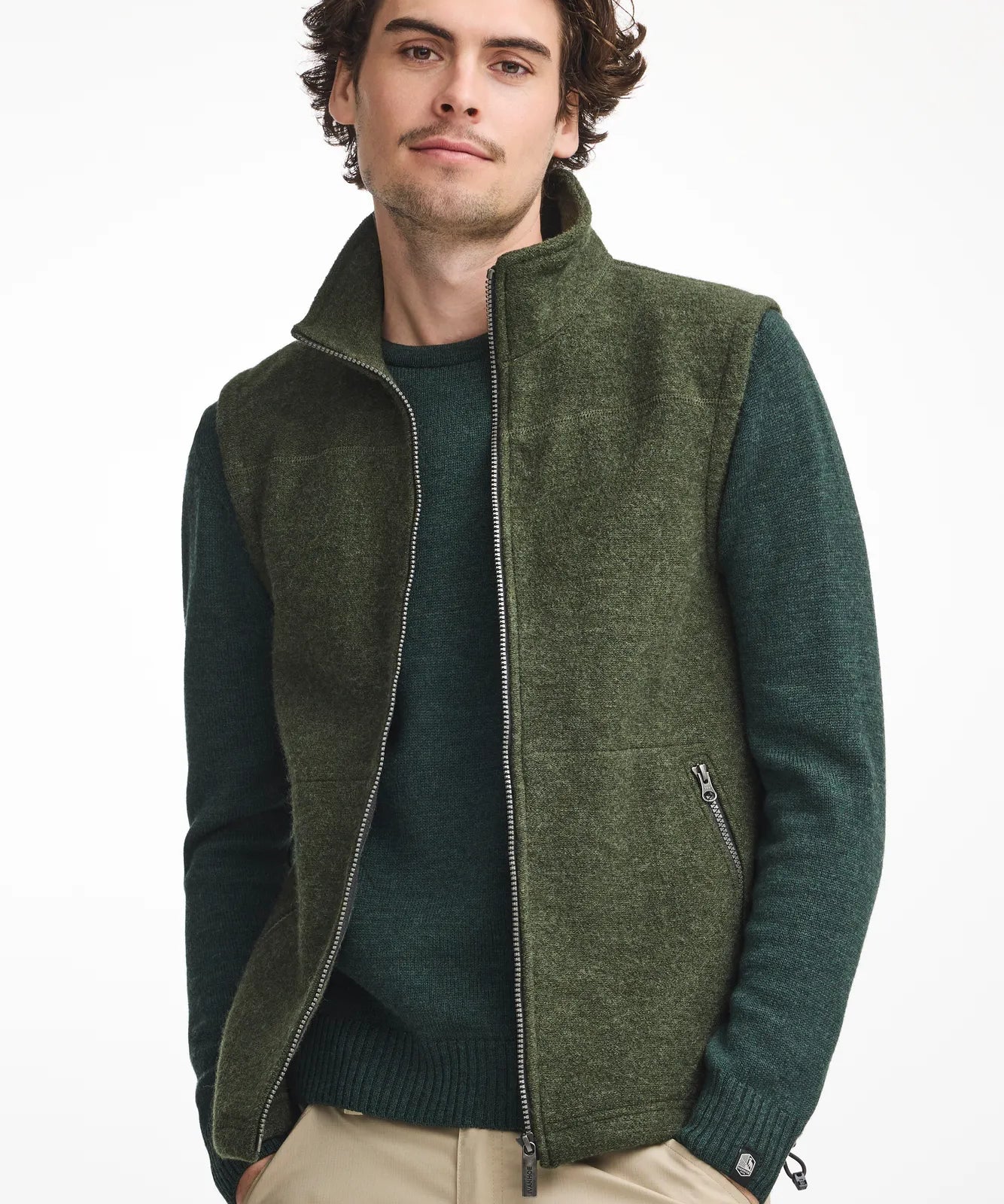 DANTE VEST, 100% FILTAD ULL — LODEN GREEN - Ivanhoe of Sweden