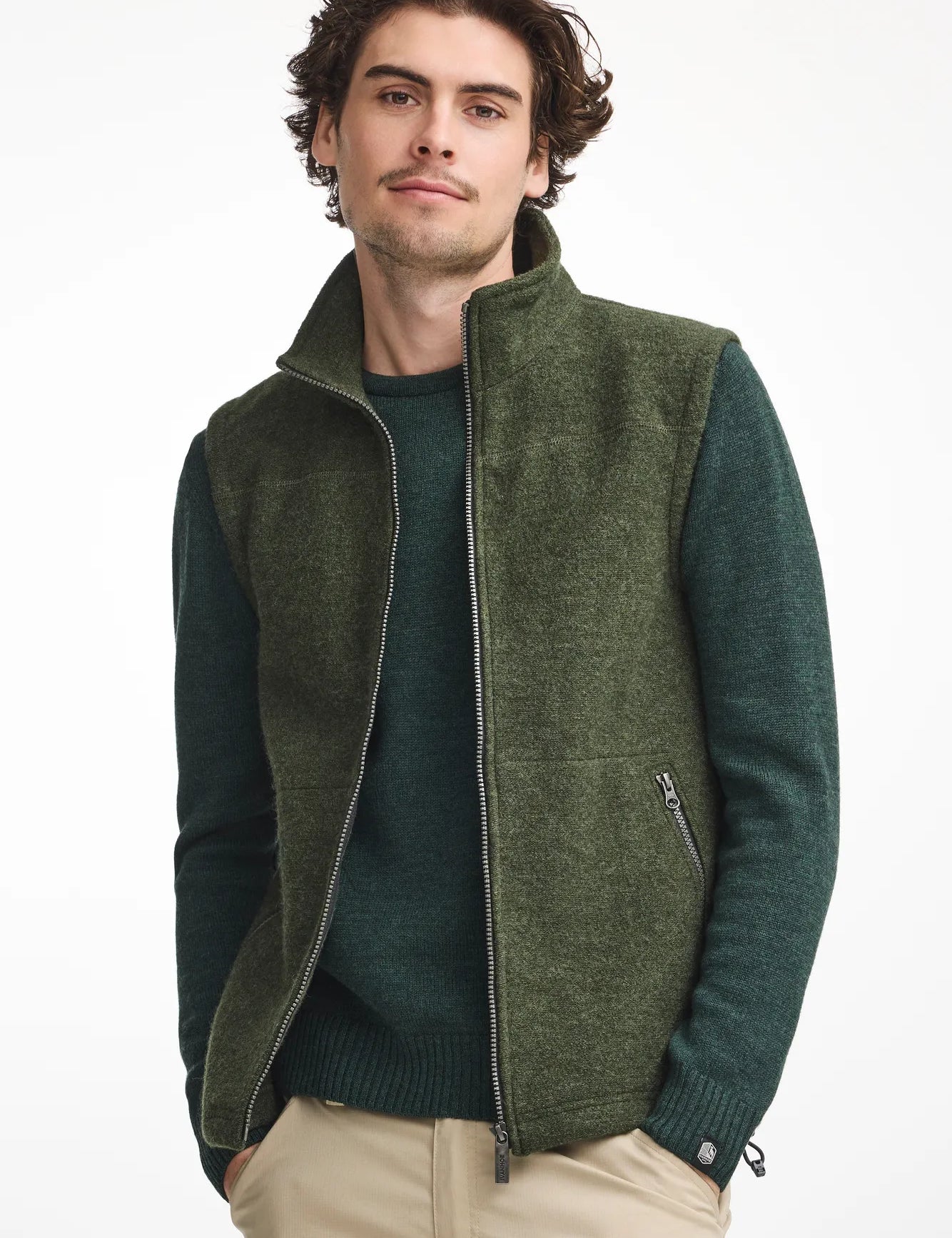 DANTE VEST, 100% FILTAD ULL — LODEN GREEN - Ivanhoe of Sweden