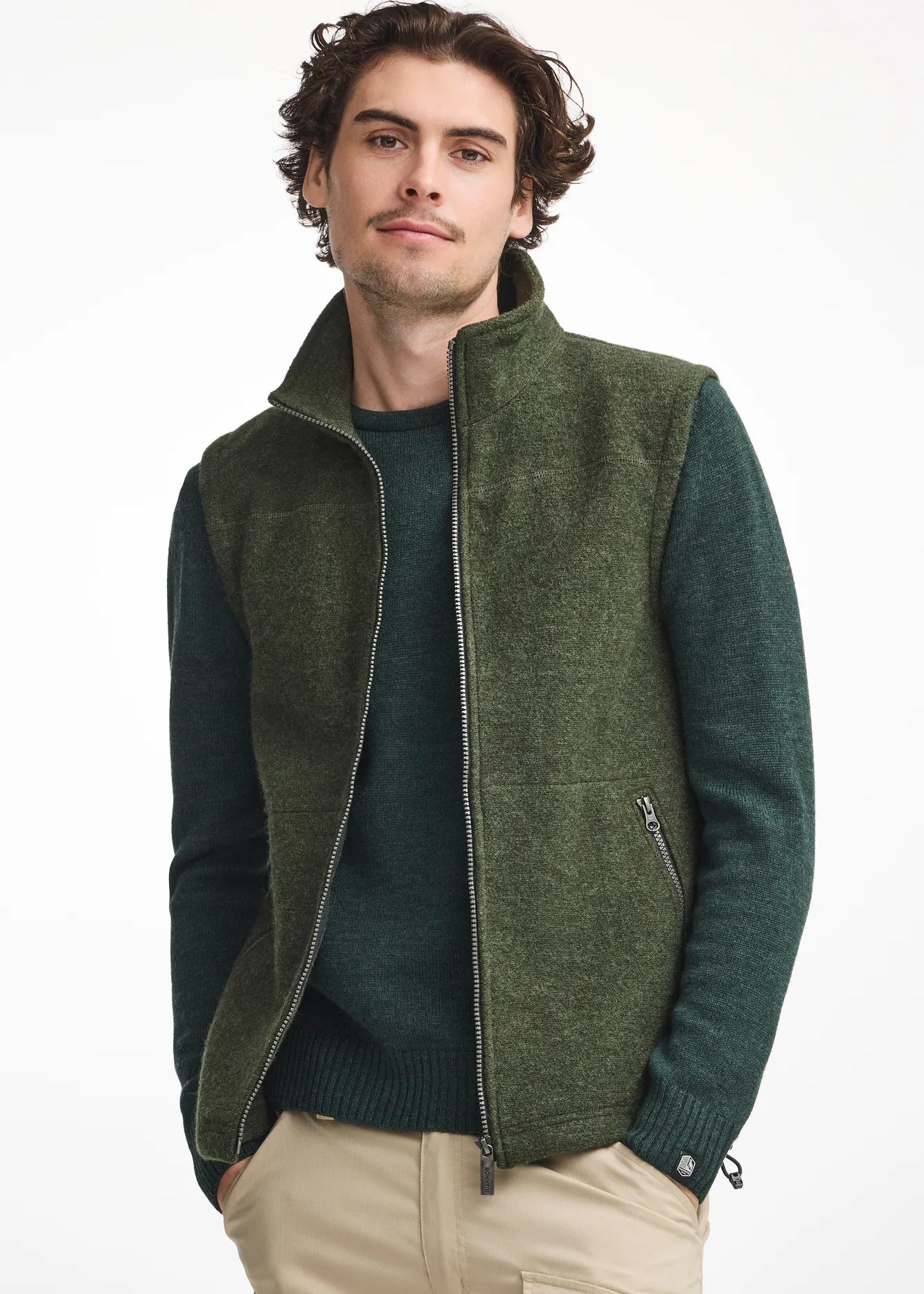 DANTE VEST, 100% FILTAD ULL — LODEN GREEN - Ivanhoe of Sweden