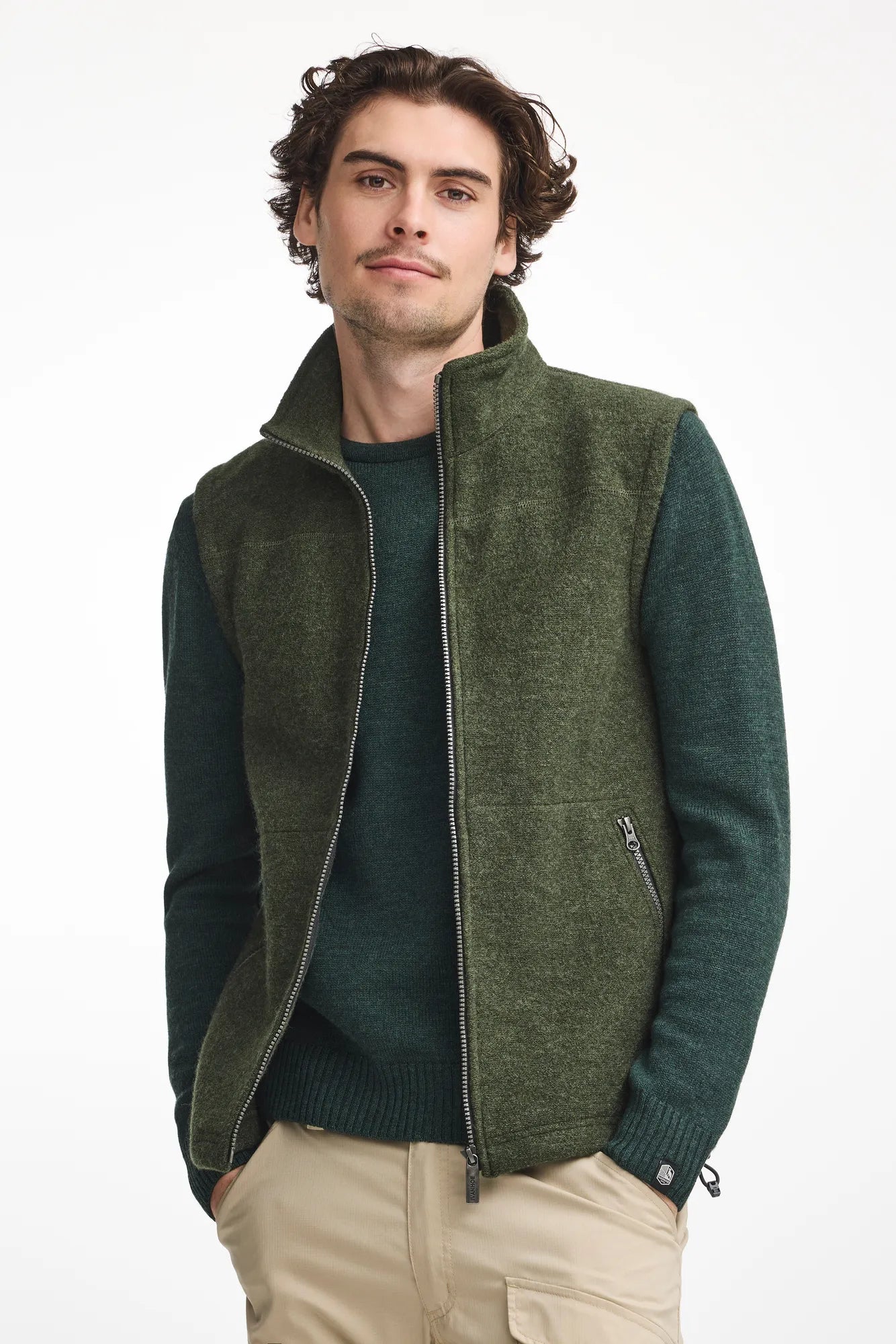 DANTE VEST, 100% FILTAD ULL — LODEN GREEN - Ivanhoe of Sweden