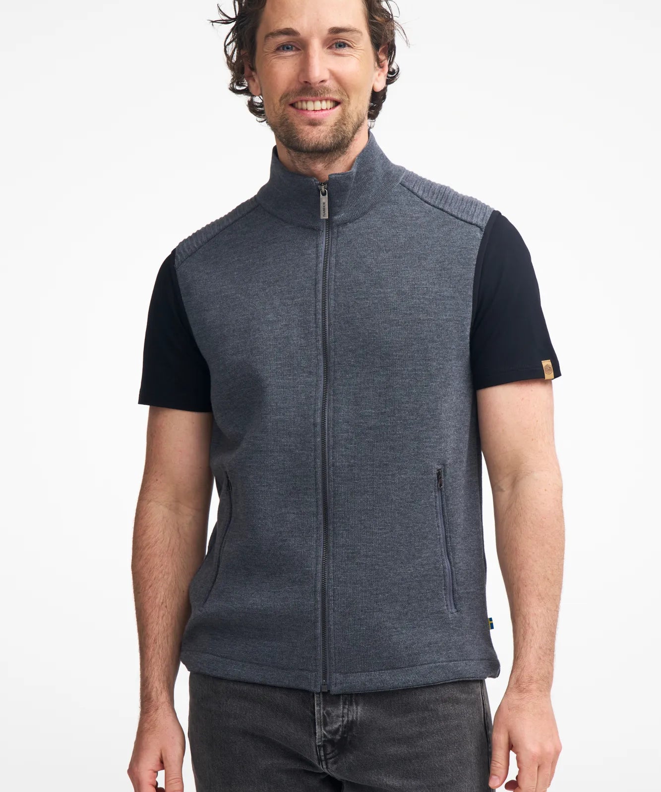 RALF VEST, 100% FINE MERINOULL — GREY - Ivanhoe of Sweden