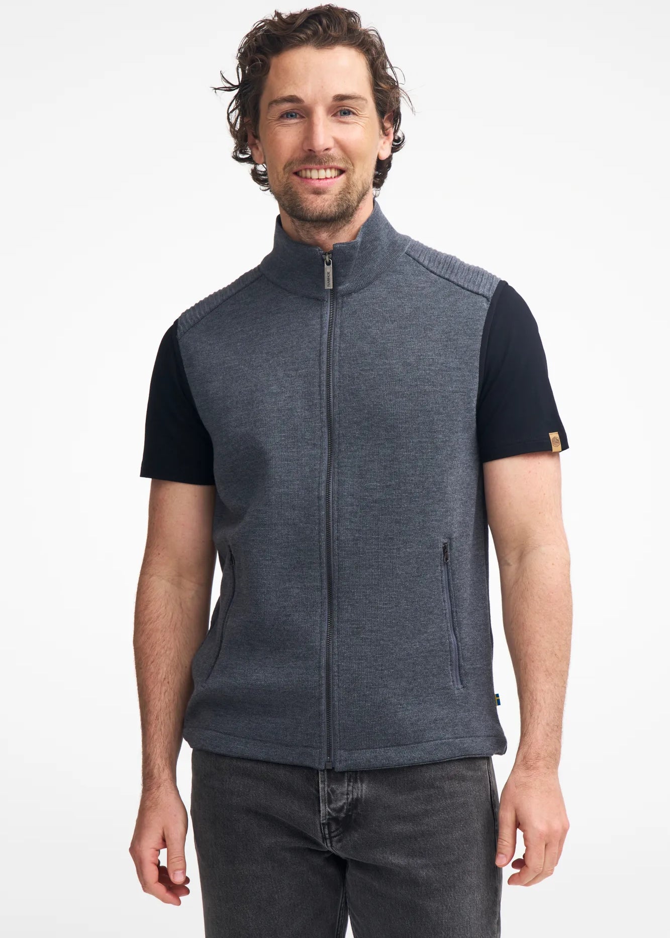 RALF VEST, 100% FINE MERINOULL — GREY - Ivanhoe of Sweden