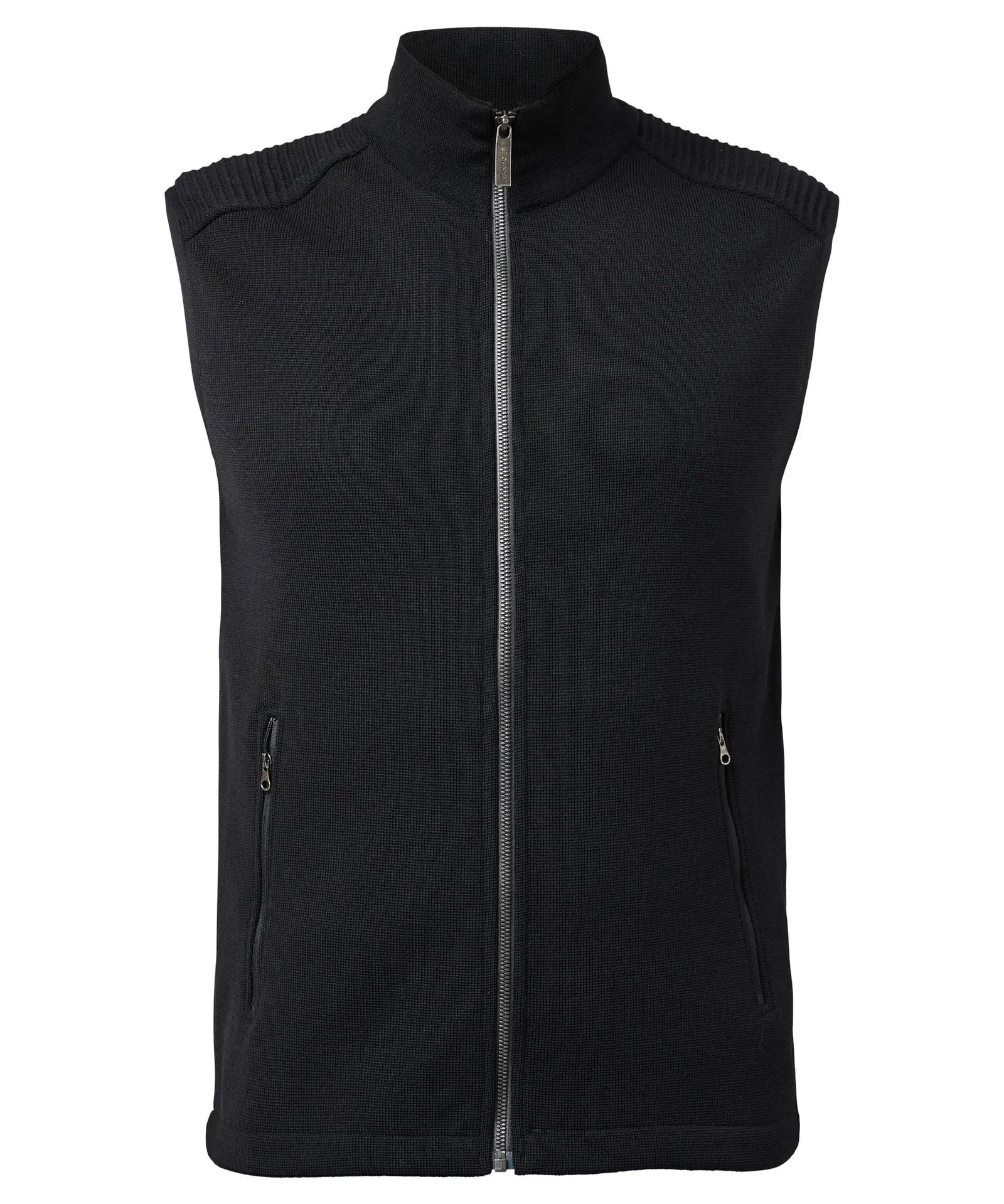 RALF VEST, 100% FINE MERINOULL — BLACK - Ivanhoe of Sweden
