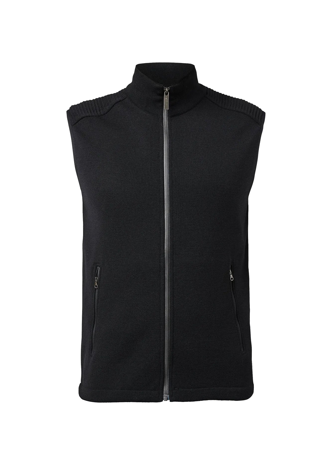 RALF VEST, 100% FINE MERINOULL — BLACK - Ivanhoe of Sweden