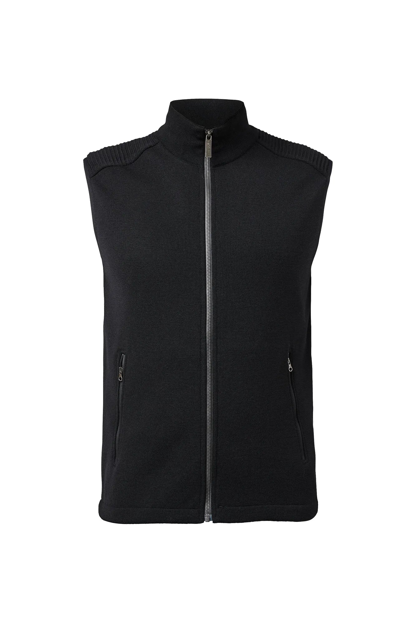 RALF VEST, 100% FINE MERINOULL — BLACK - Ivanhoe of Sweden