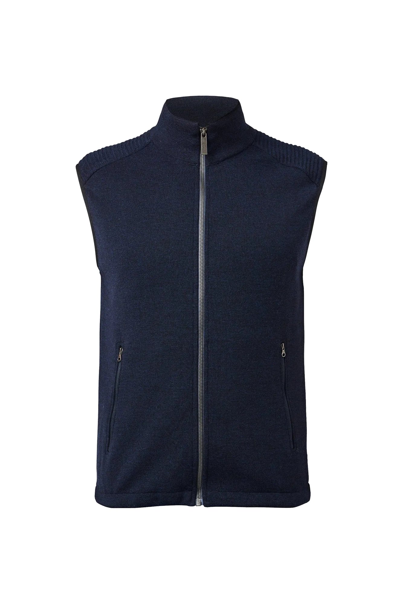 RALF VEST, 100% FINE MERINOULL — NAVY - Ivanhoe of Sweden