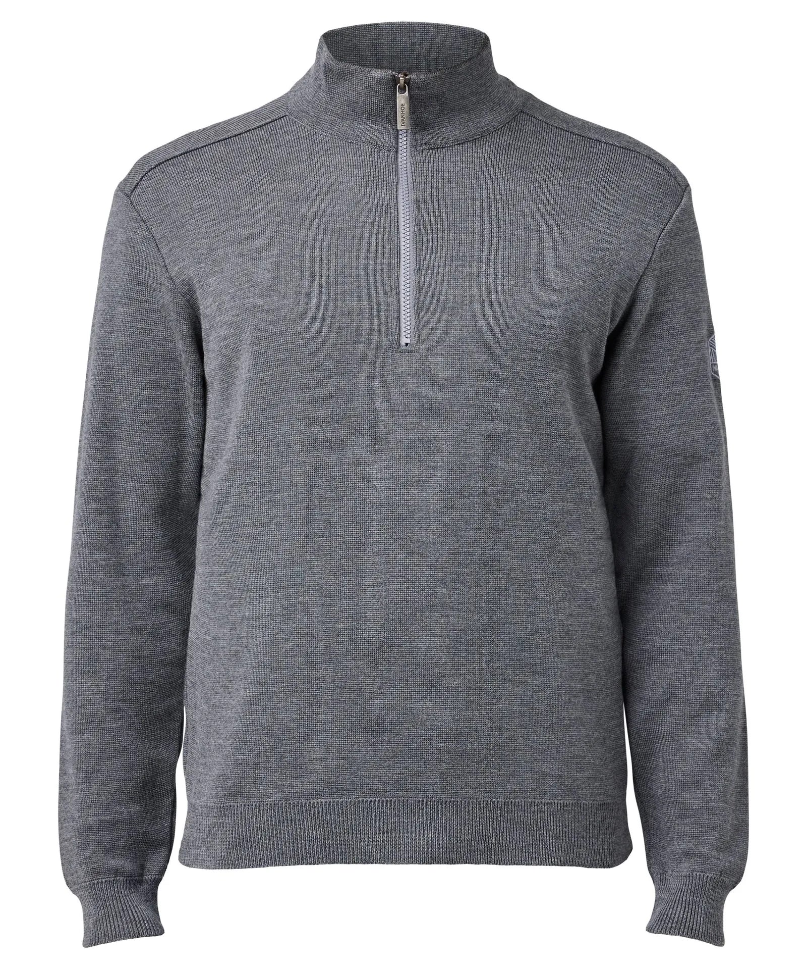 RUBEN HALF ZIP, 100% FINE MERINOULL — GREY - Ivanhoe of Sweden