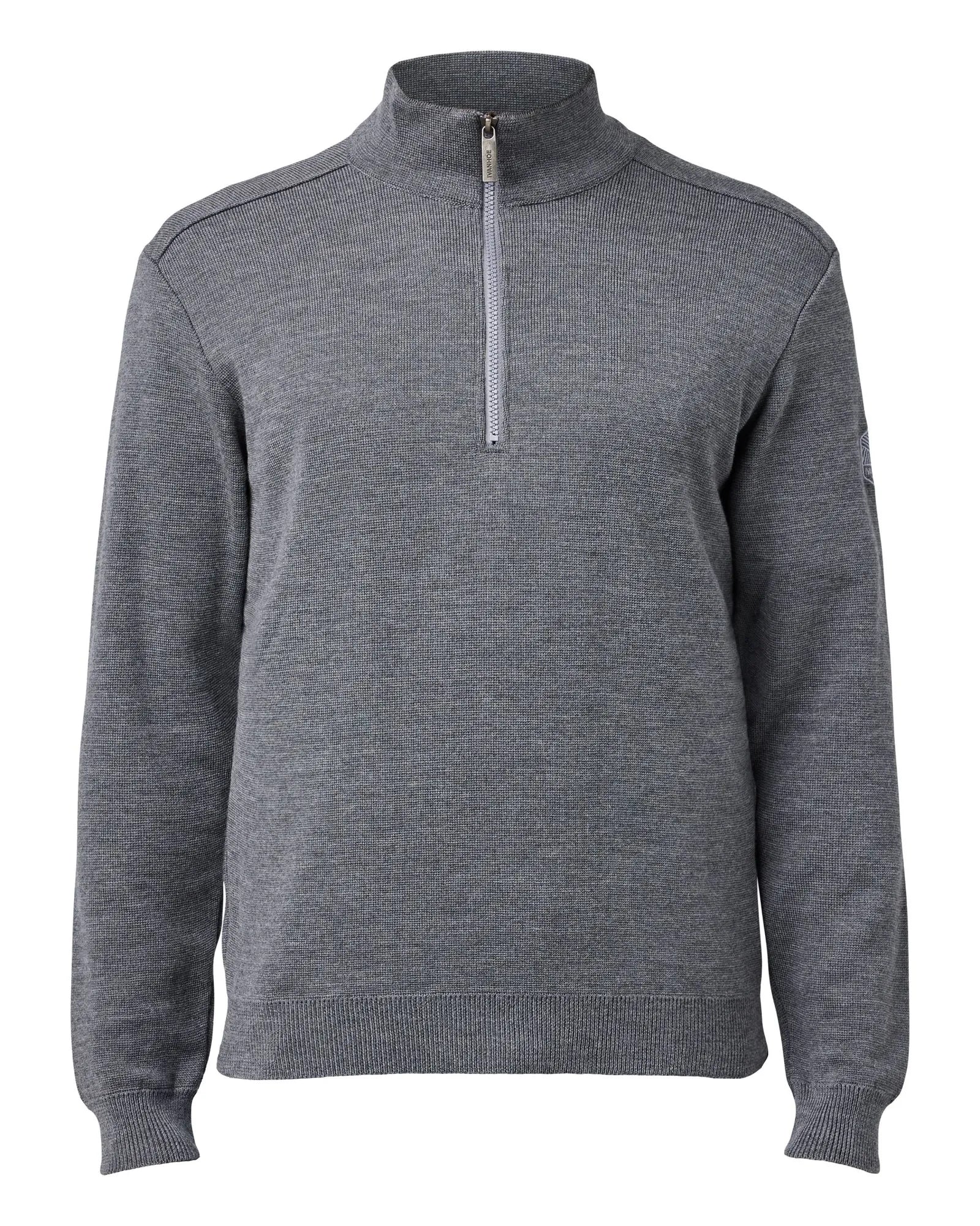 RUBEN HALF ZIP, 100% FINE MERINOULL — GREY - Ivanhoe of Sweden