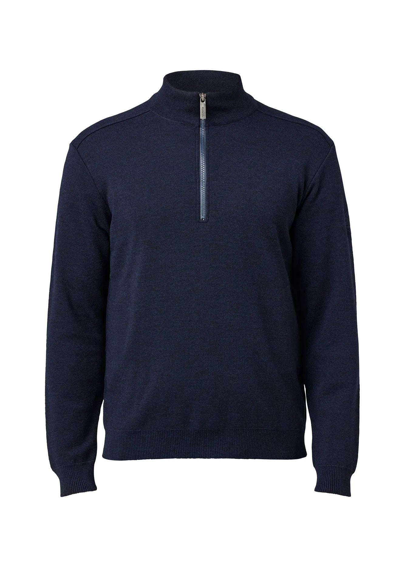 RUBEN HALF ZIP, 100% FINE MERINOULL — NAVY - Ivanhoe of Sweden