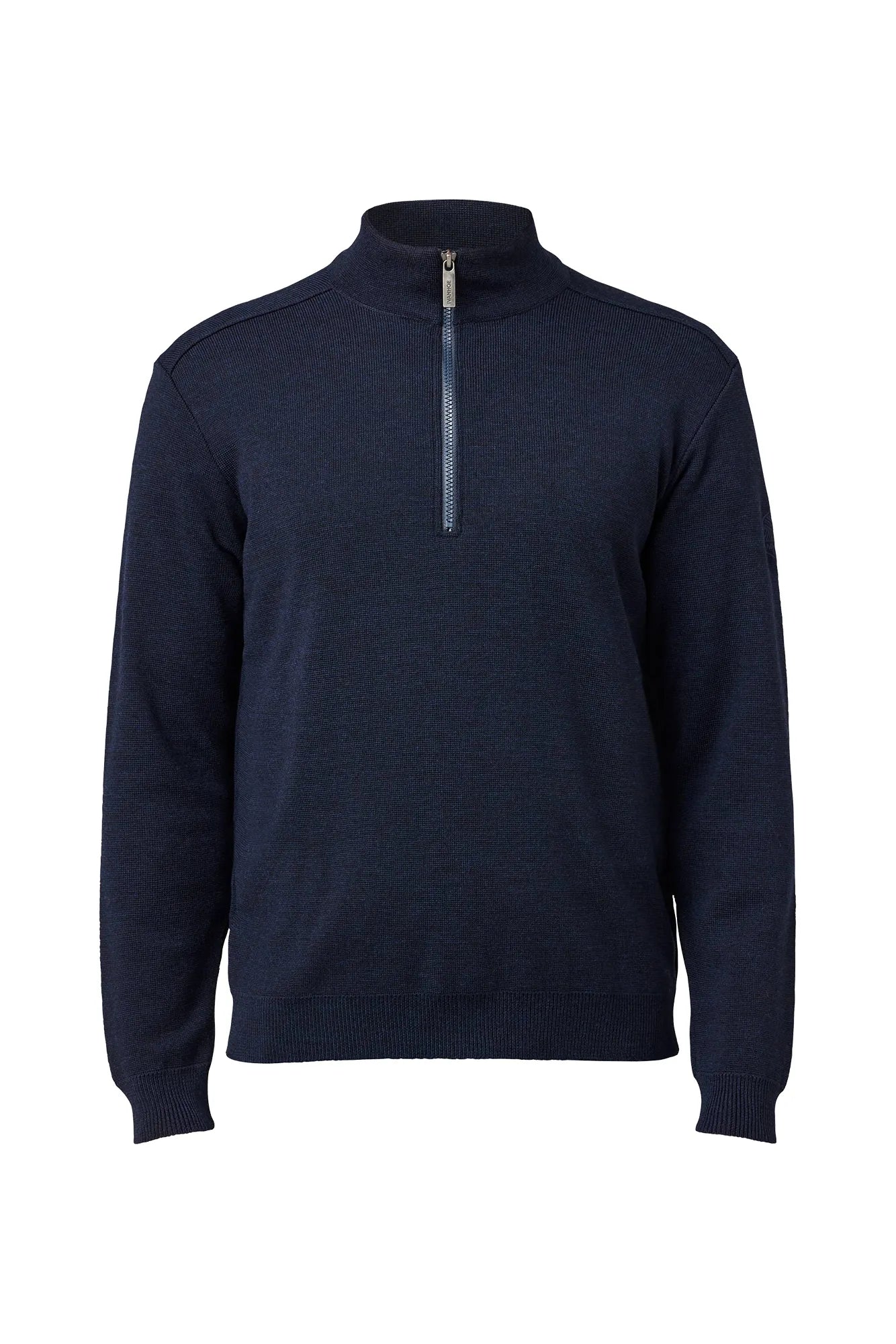 RUBEN HALF ZIP, 100% FINE MERINOULL — NAVY - Ivanhoe of Sweden