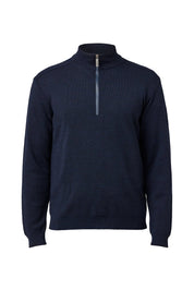 RUBEN HALF ZIP, 100% FINE MERINOULL — NAVY - Ivanhoe of Sweden