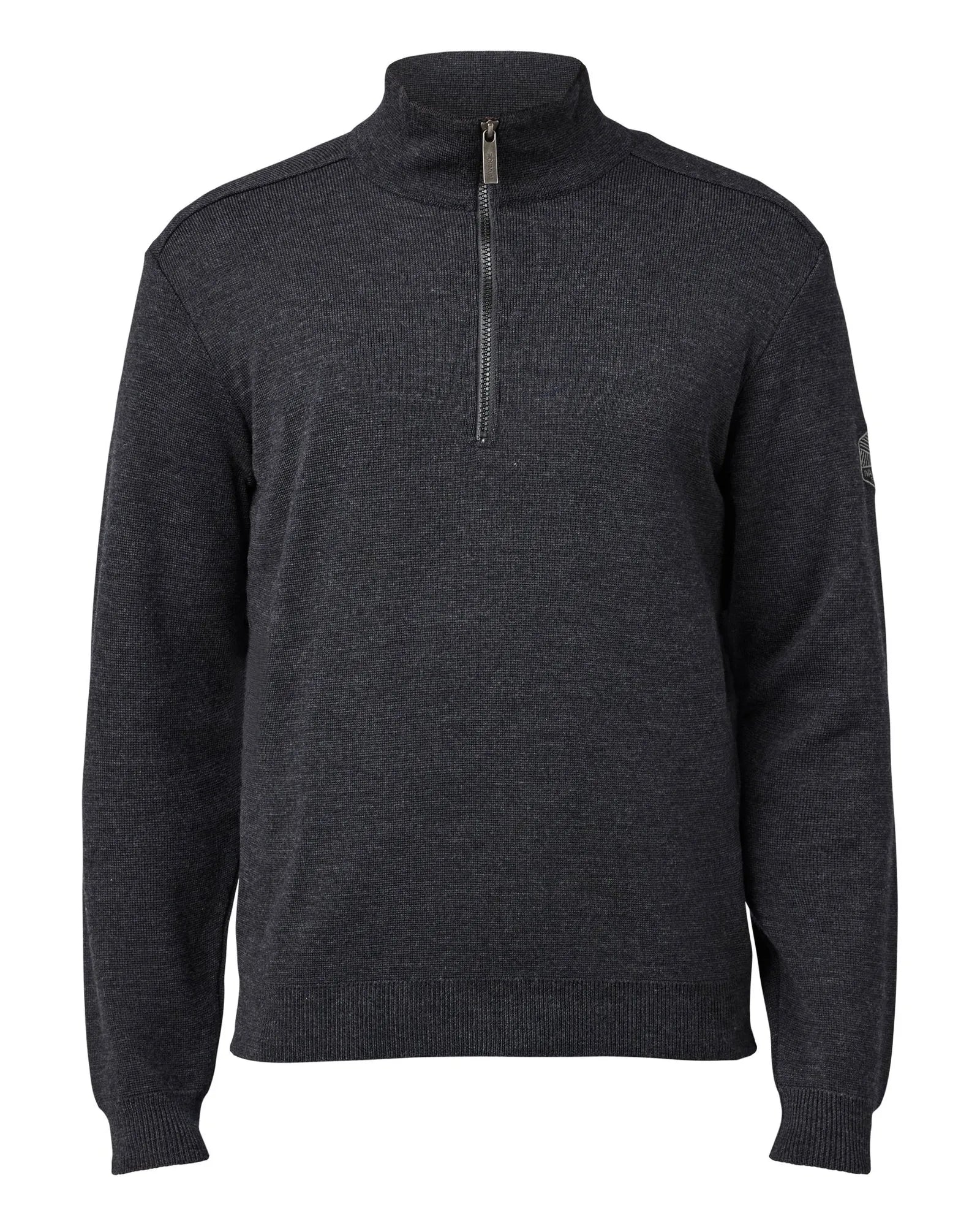 RUBEN HALF ZIP, 100% FINE MERINOULL — GRAPHITE MARL - Ivanhoe of Sweden