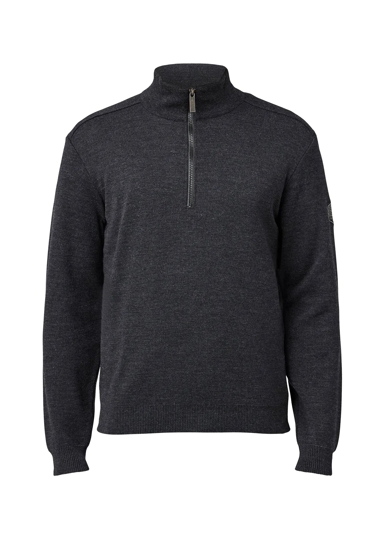 RUBEN HALF ZIP, 100% FINE MERINOULL — GRAPHITE MARL - Ivanhoe of Sweden