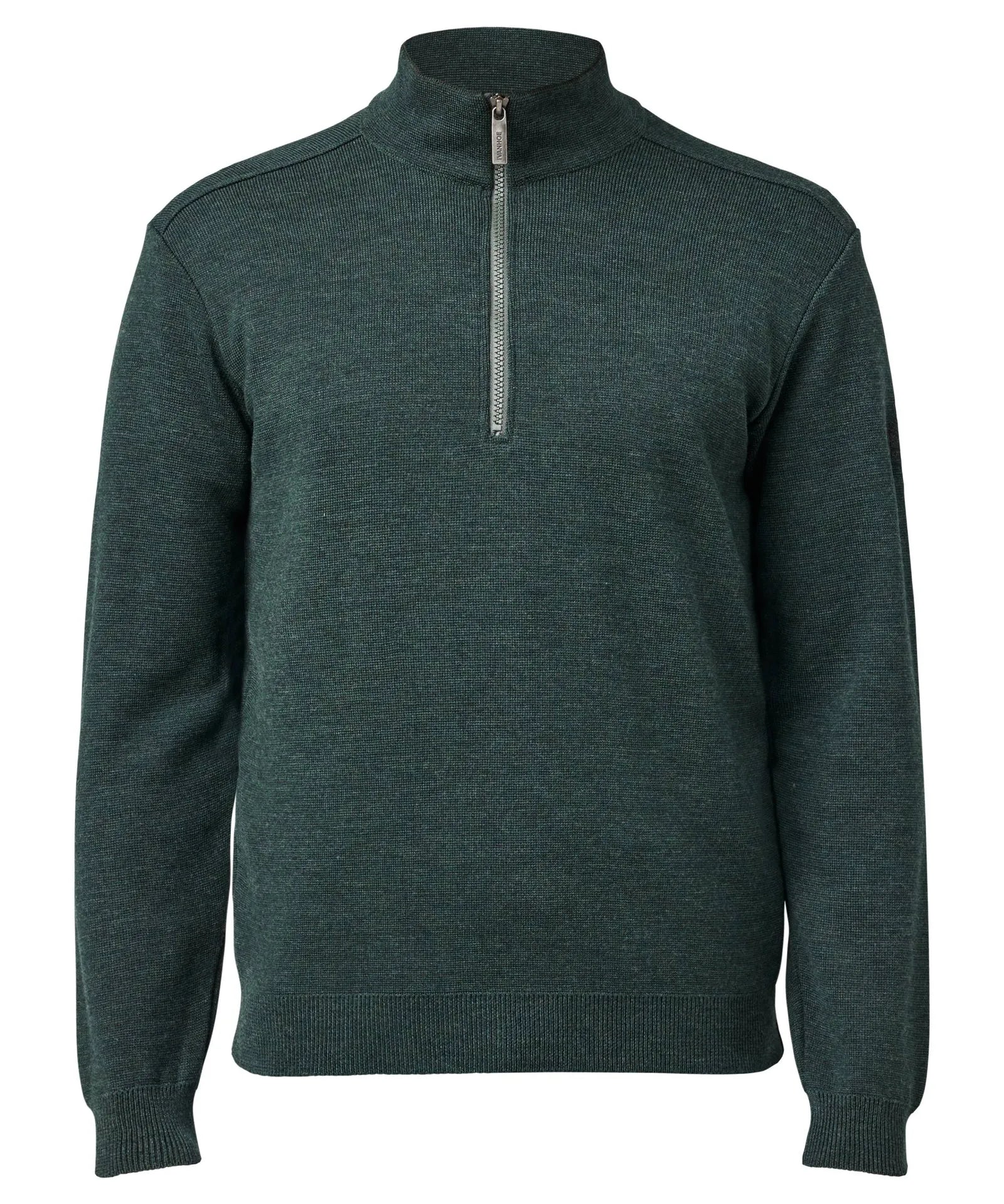 RUBEN HALF ZIP, 100% FINE MERINOULL — RIFLE GREEN - Ivanhoe of Sweden