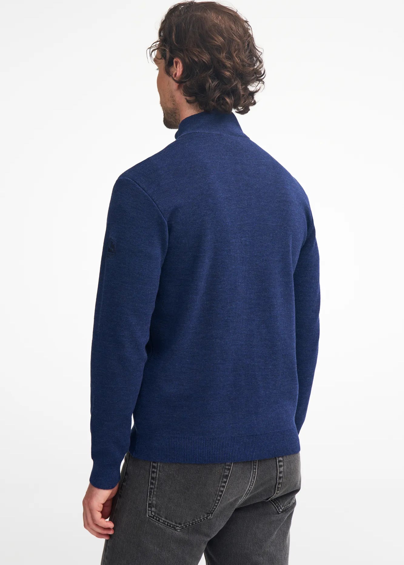 RUBEN HALF ZIP, 100% FINE MERINOULL — STEELBLUE - Ivanhoe of Sweden