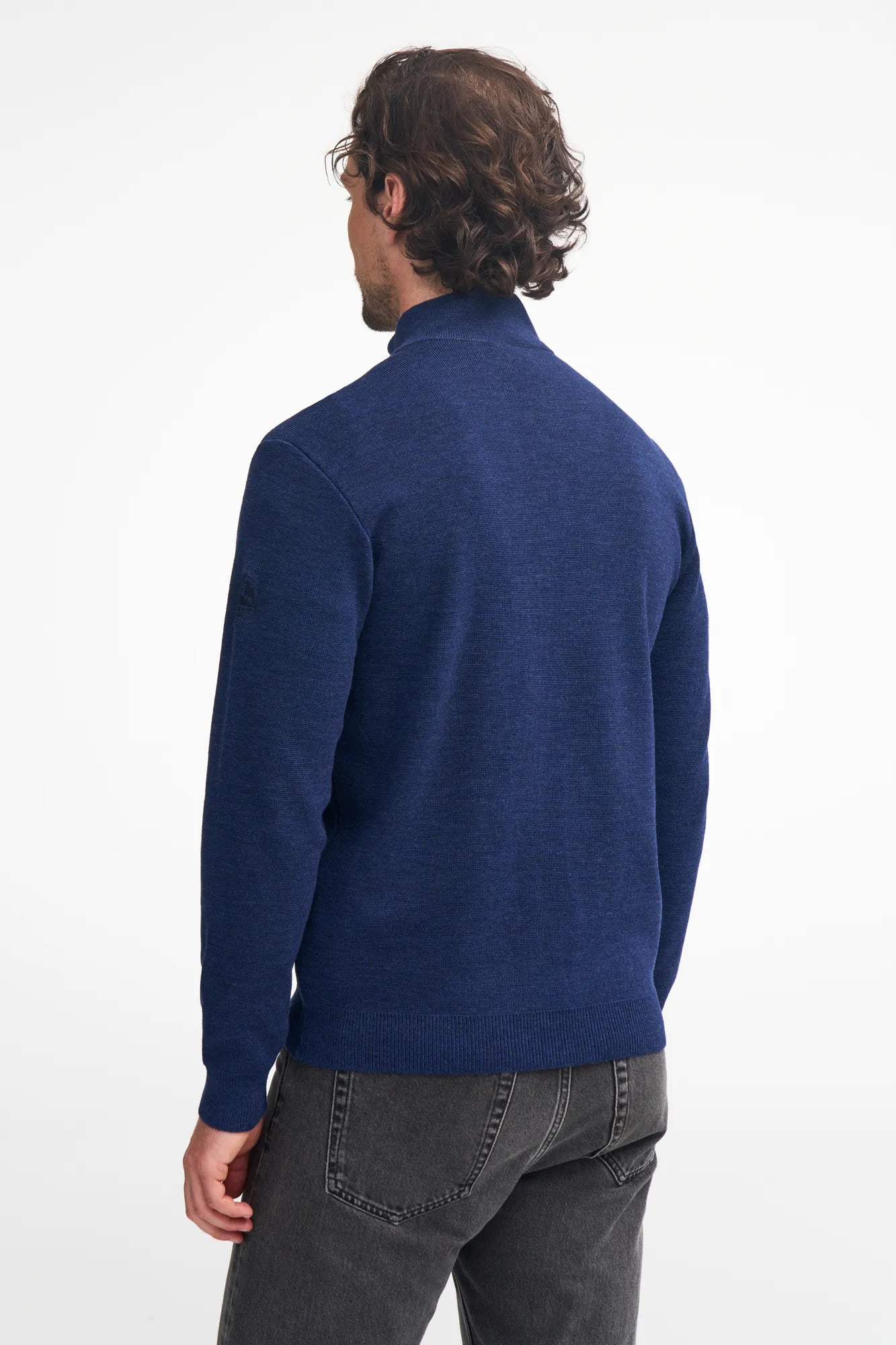RUBEN HALF ZIP, 100% FINE MERINOULL — STEELBLUE - Ivanhoe of Sweden