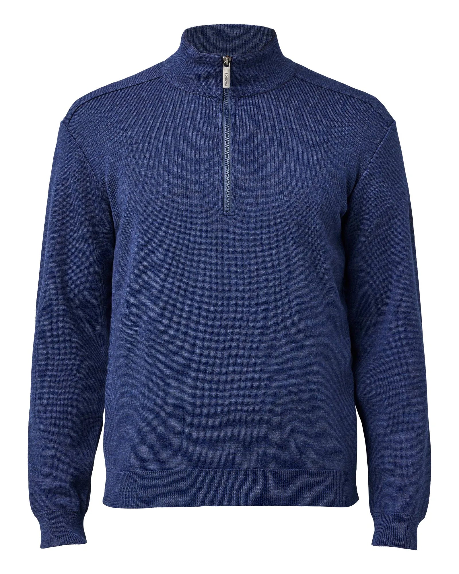 RUBEN HALF ZIP, 100% FINE MERINOULL — STEELBLUE - Ivanhoe of Sweden
