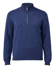 RUBEN HALF ZIP, 100% FINE MERINOULL — STEELBLUE - Ivanhoe of Sweden