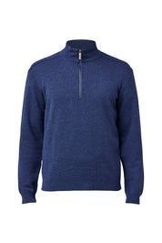 RUBEN HALF ZIP, 100% FINE MERINOULL — STEELBLUE - Ivanhoe of Sweden