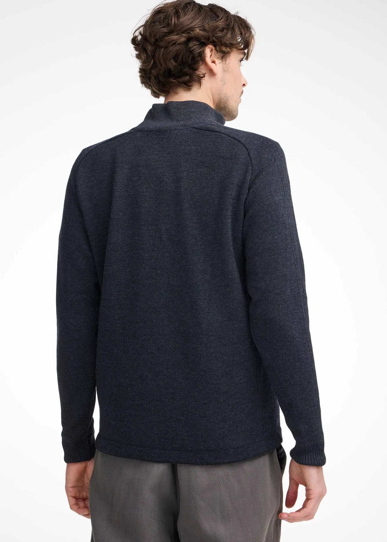 HENRY FULL ZIP WB, 100% FINE MERINOULL — GRAPHITE MARL - Ivanhoe of Sweden
