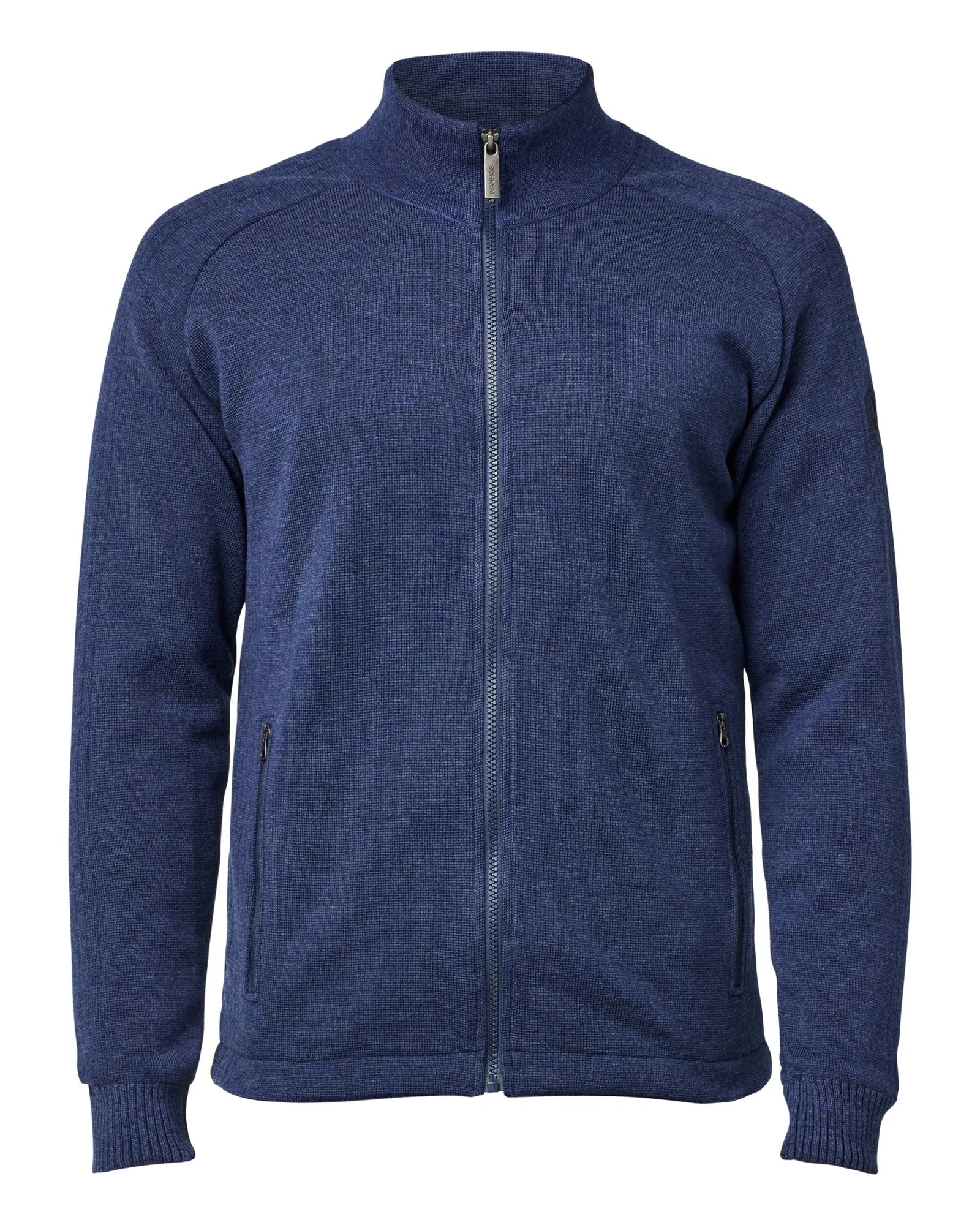 HENRY FULL ZIP WB, 100% FINE MERINOULL — STEELBLUE - Ivanhoe of Sweden