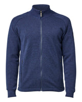 HENRY FULL ZIP WB, 100% FINE MERINOULL — STEELBLUE